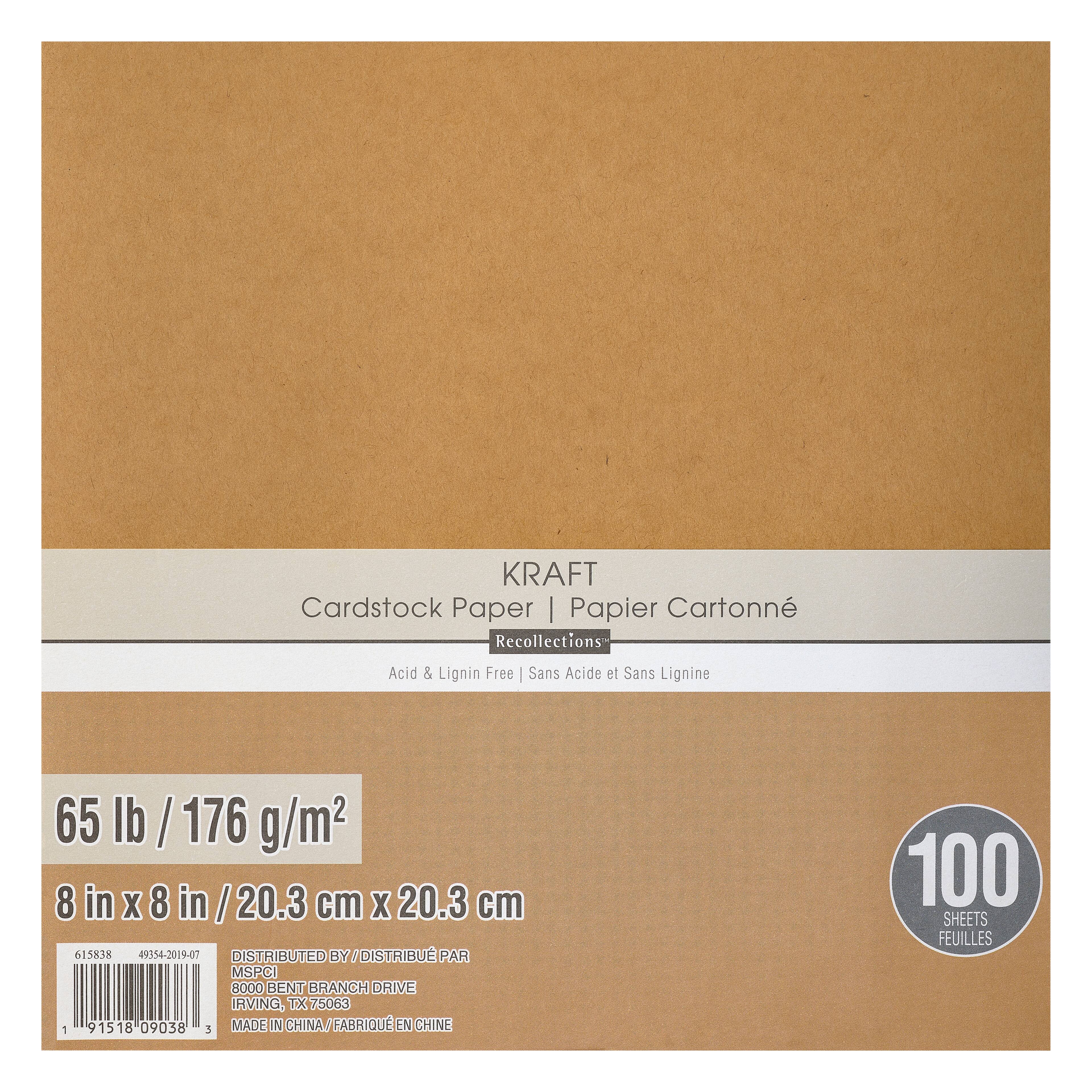 12 Packs: 100 ct. (1,200 total) Kraft 8&#x22; x 8&#x22; Cardstock Paper by Recollections&#x2122;