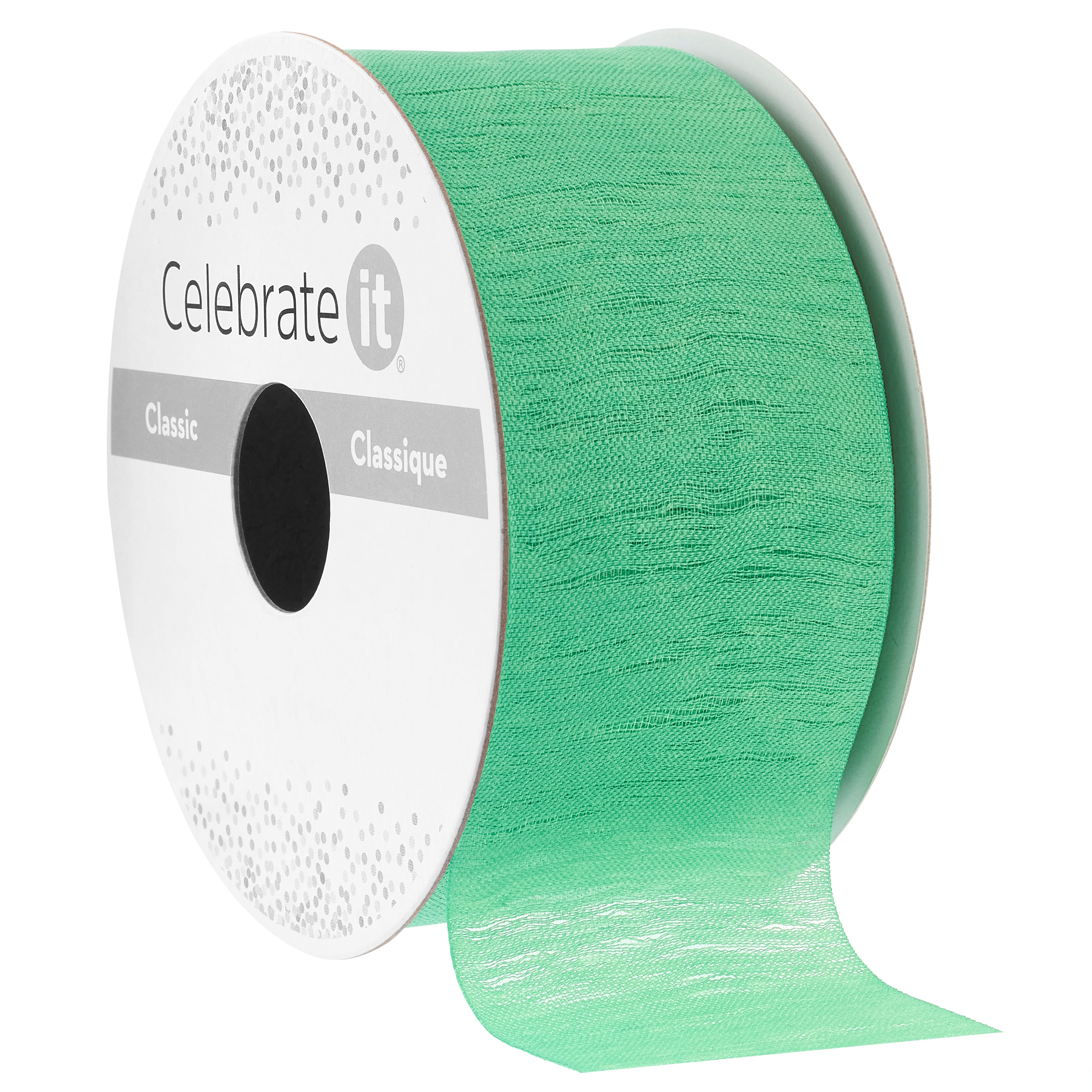1.5" x 3yd. Green Thread Sheer Ribbon by Celebrate It™