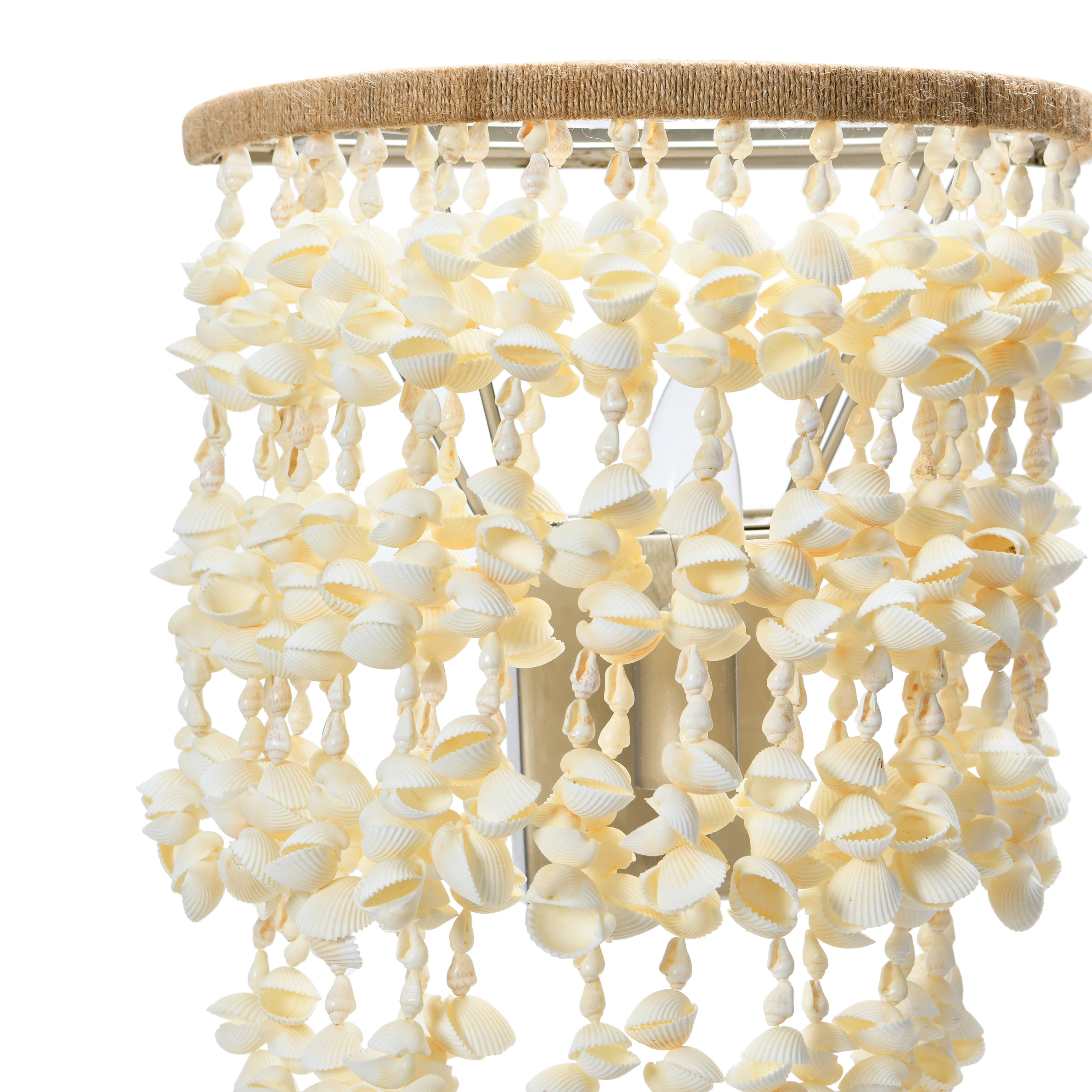 Hello Honey® 10" Round Metal and Shell Wall Sconce