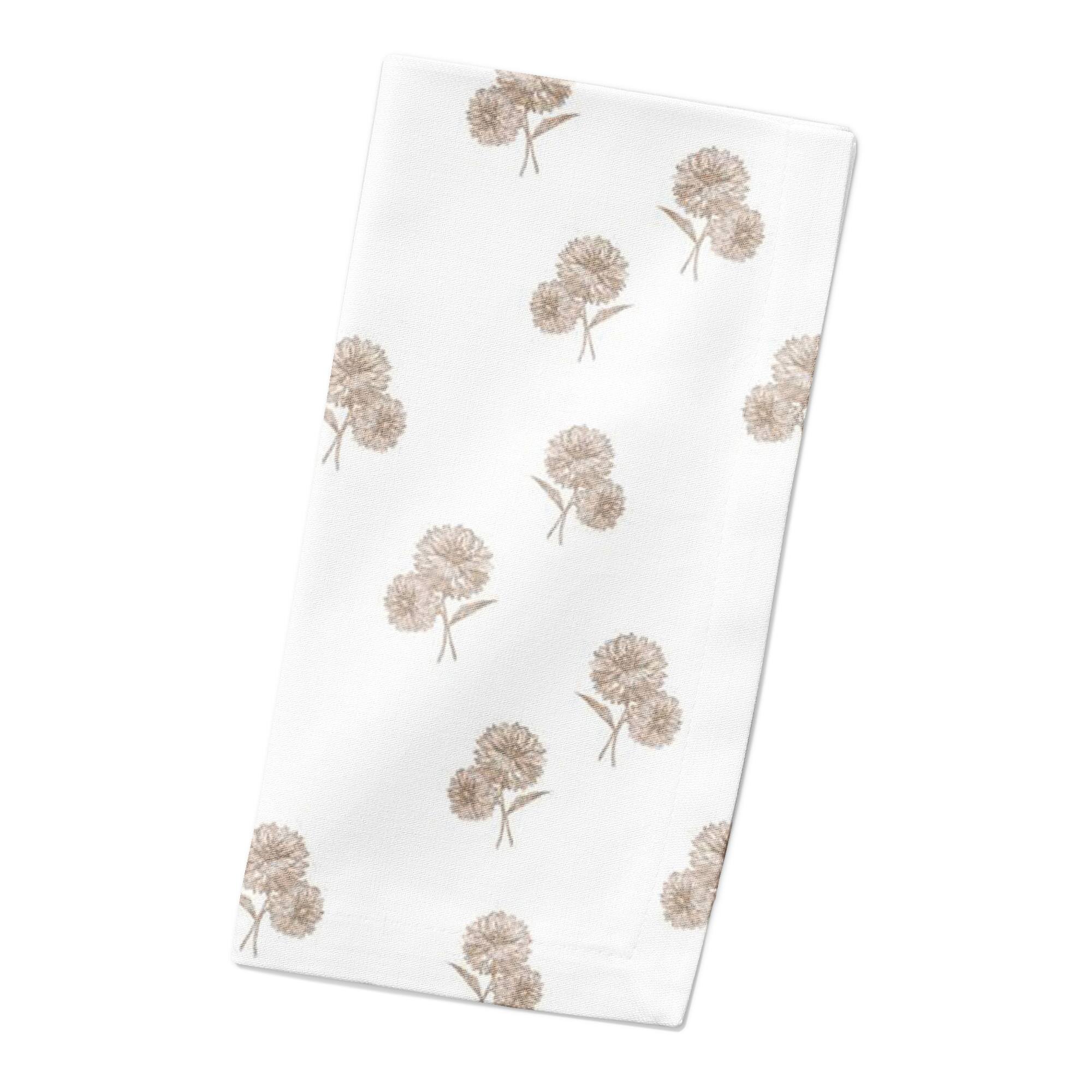 Delicate Floral Cotton Twill Napkin