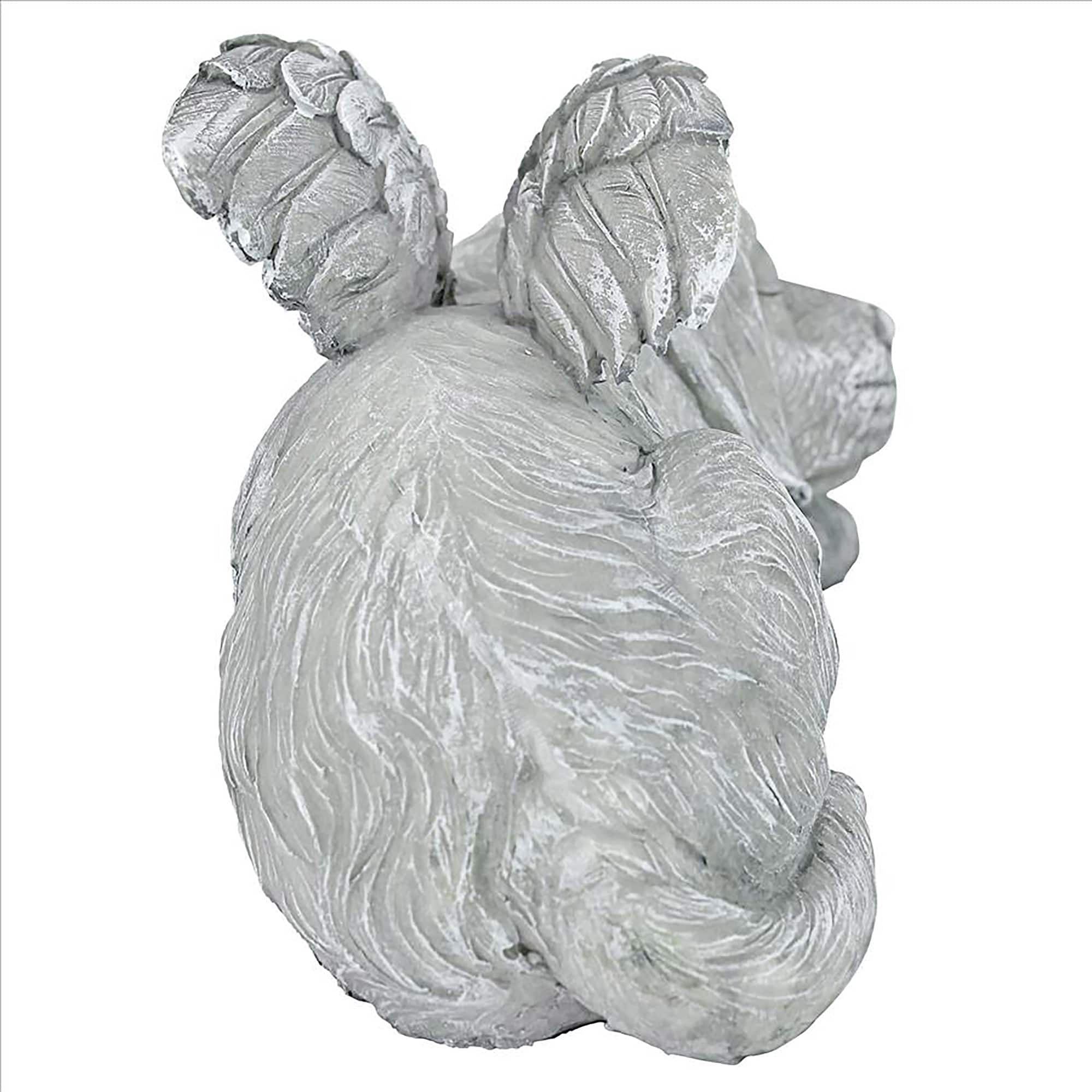 Design Toscano 10&#x22; Antique Stone Dog Memorial Angel Statue