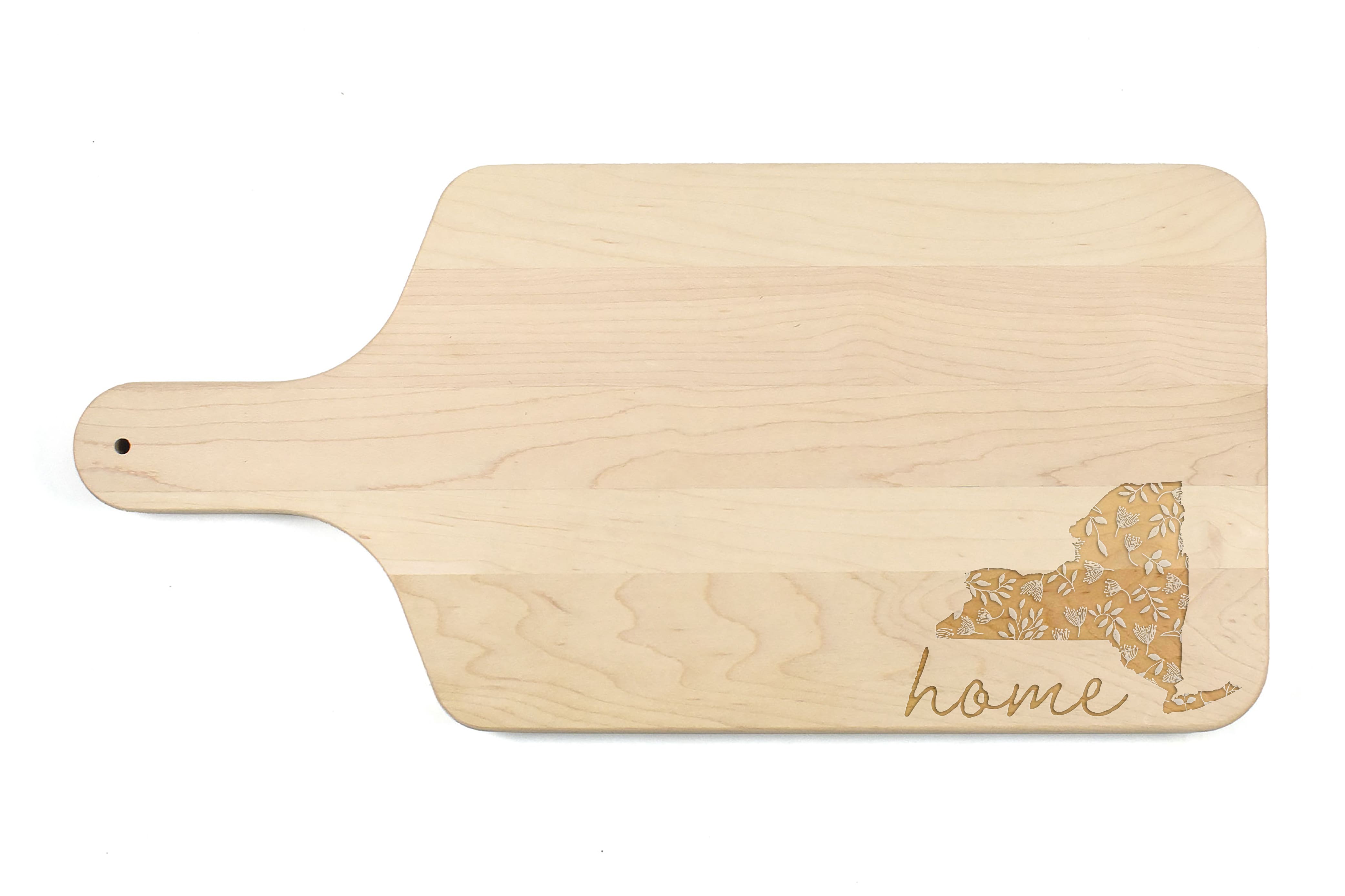 17" Floral Home State Maple Paddle Cutting Board