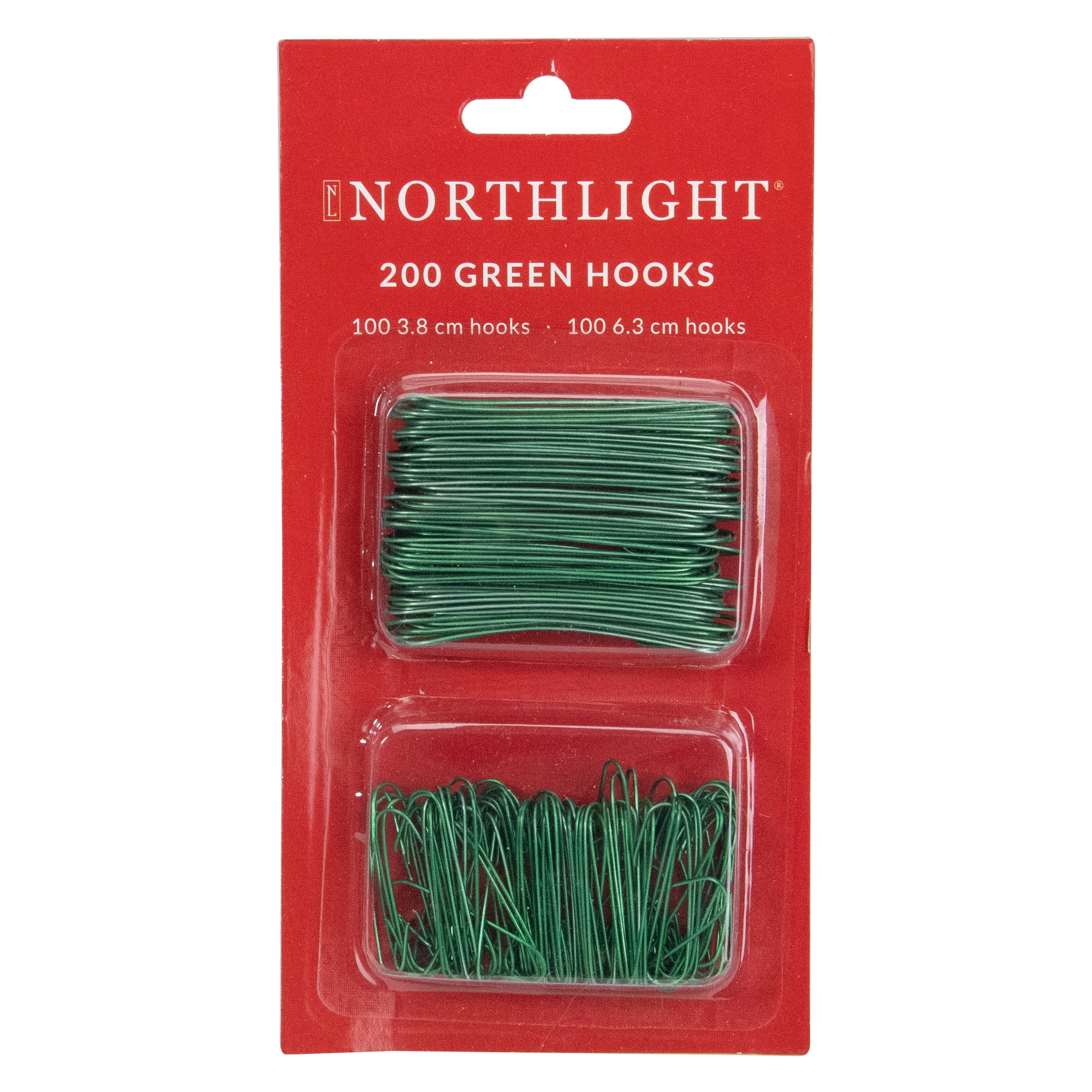 1.5" and 2.5" Ornament and Home Decor Hooks - Green - 200ct