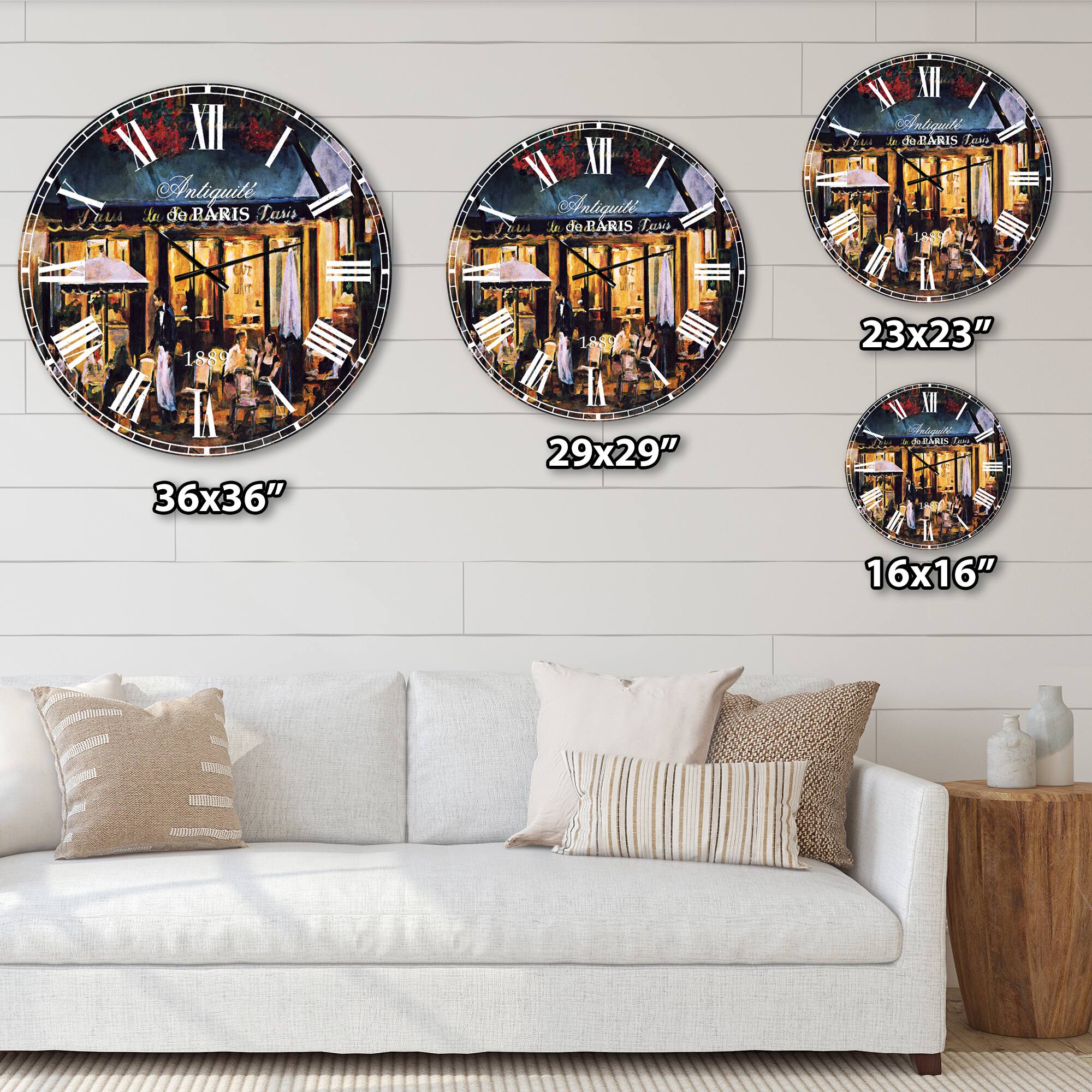Designart &#x27;La Brasserie Of Champs-&#xC9;lys&#xE9;es Paris Traditional Wall Clock
