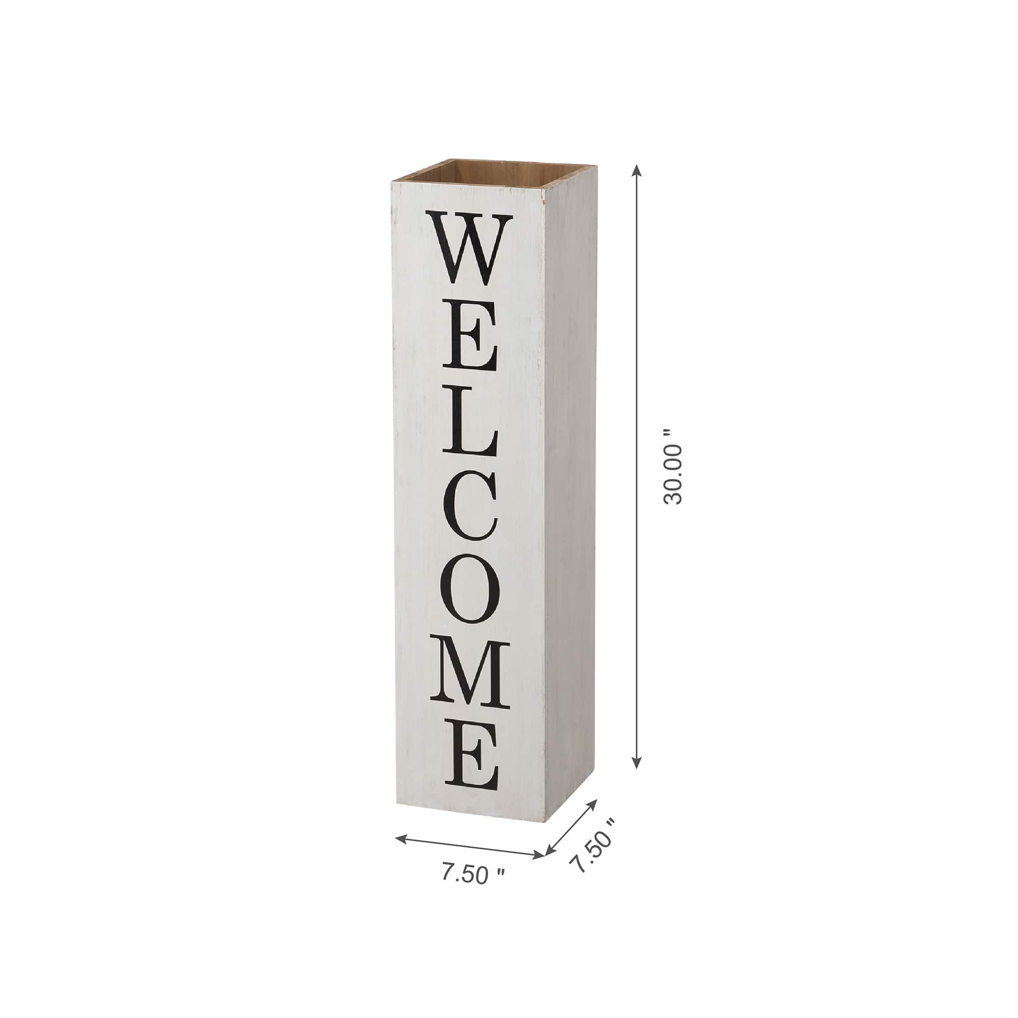 Glitzhome&#xAE; 30&#x22; Double Sided Whitewashed Wooden Porch Vase
