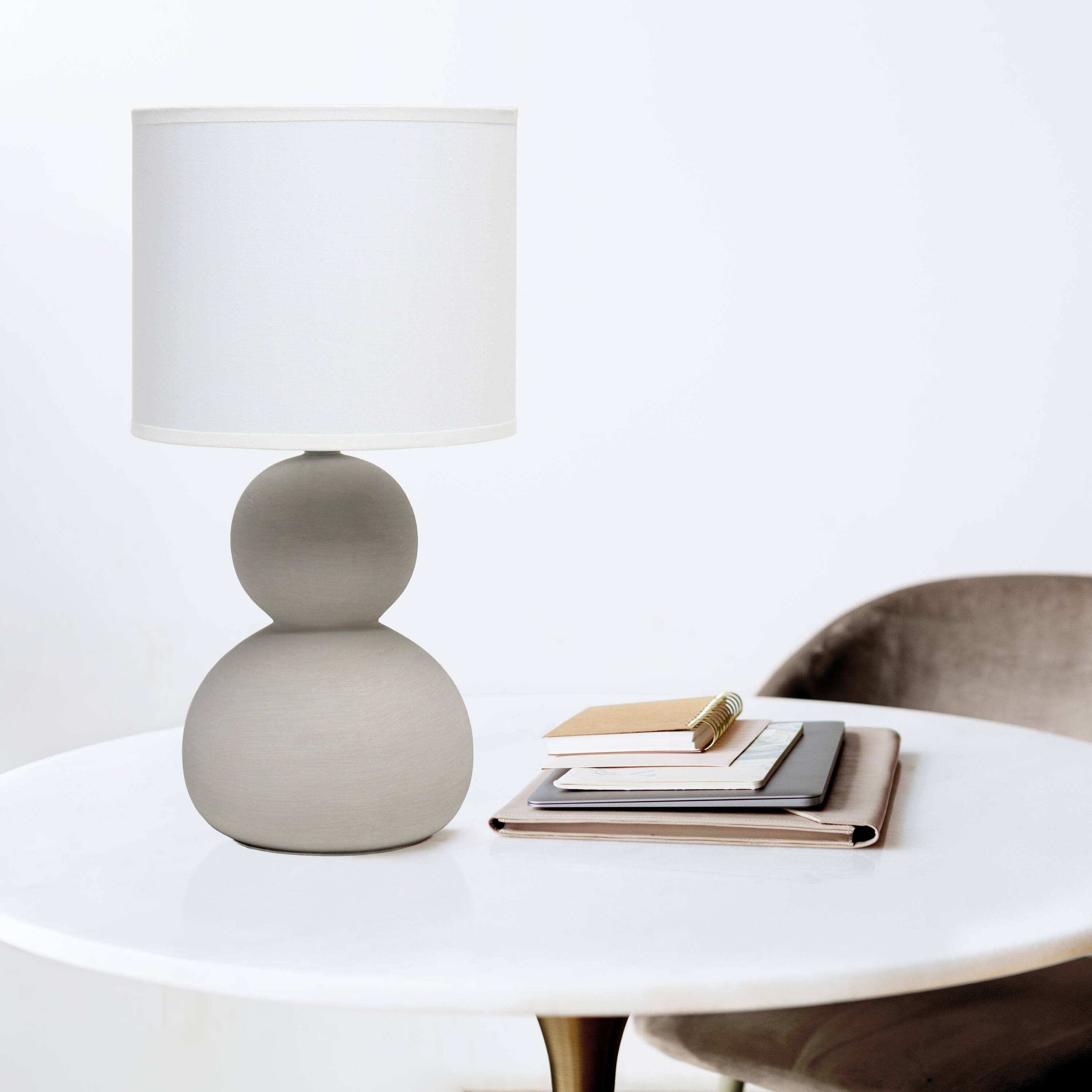 Simple Designs 15.3" Taupe Stone Age Table Lamp