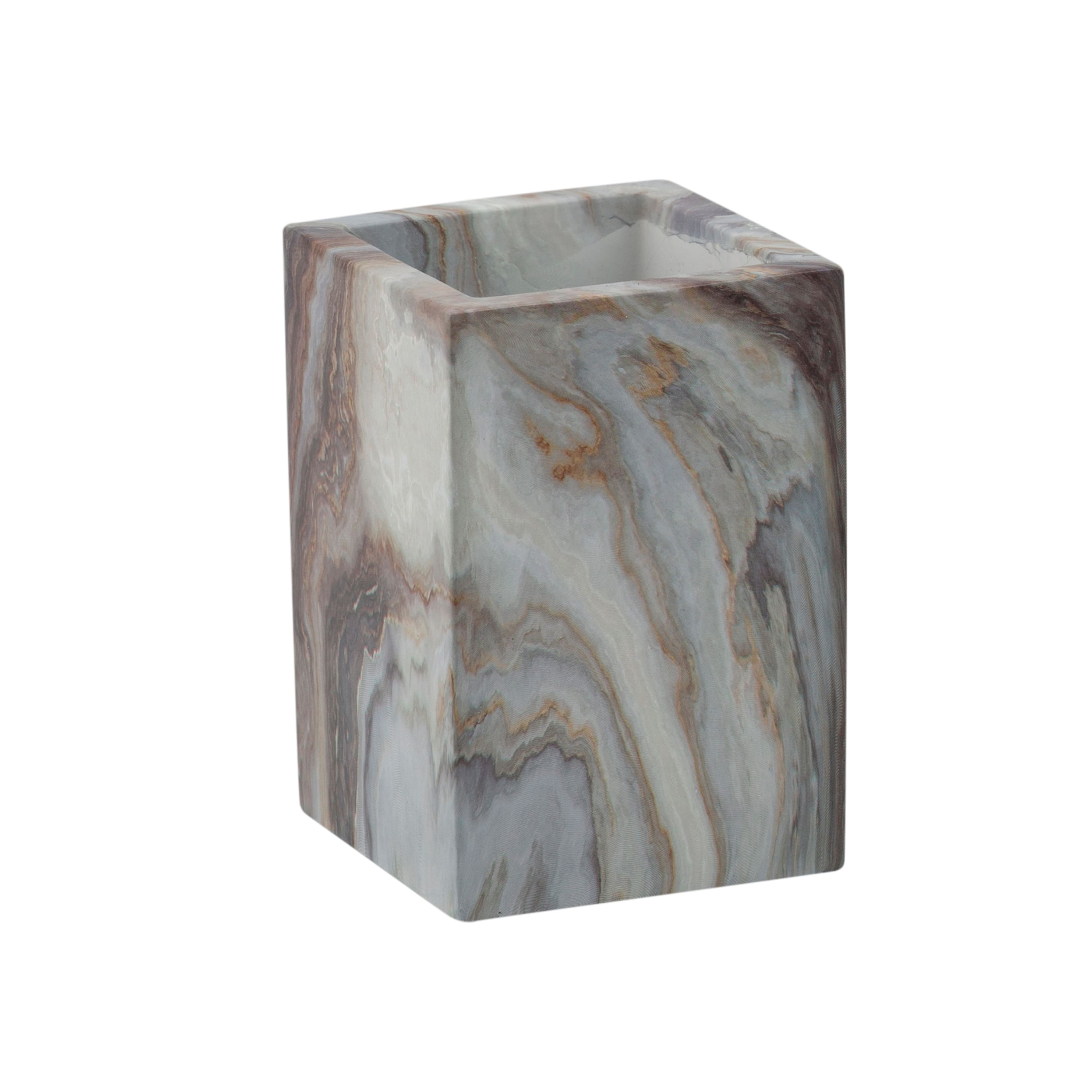 Elle D&#xE9;cor Square Gray Agate Tumbler