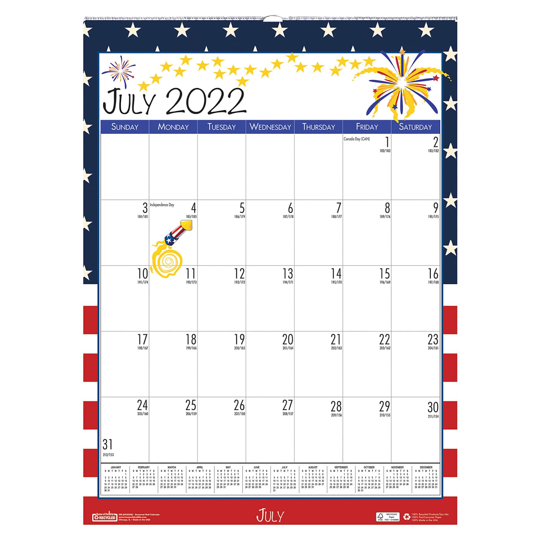 House of Doolittle Seasonal Holiday Monthly Academic Wall Calendar | Michaels house-of-doolittle-seasonal-holiday-monthly-academic-wall-calendar-michaels