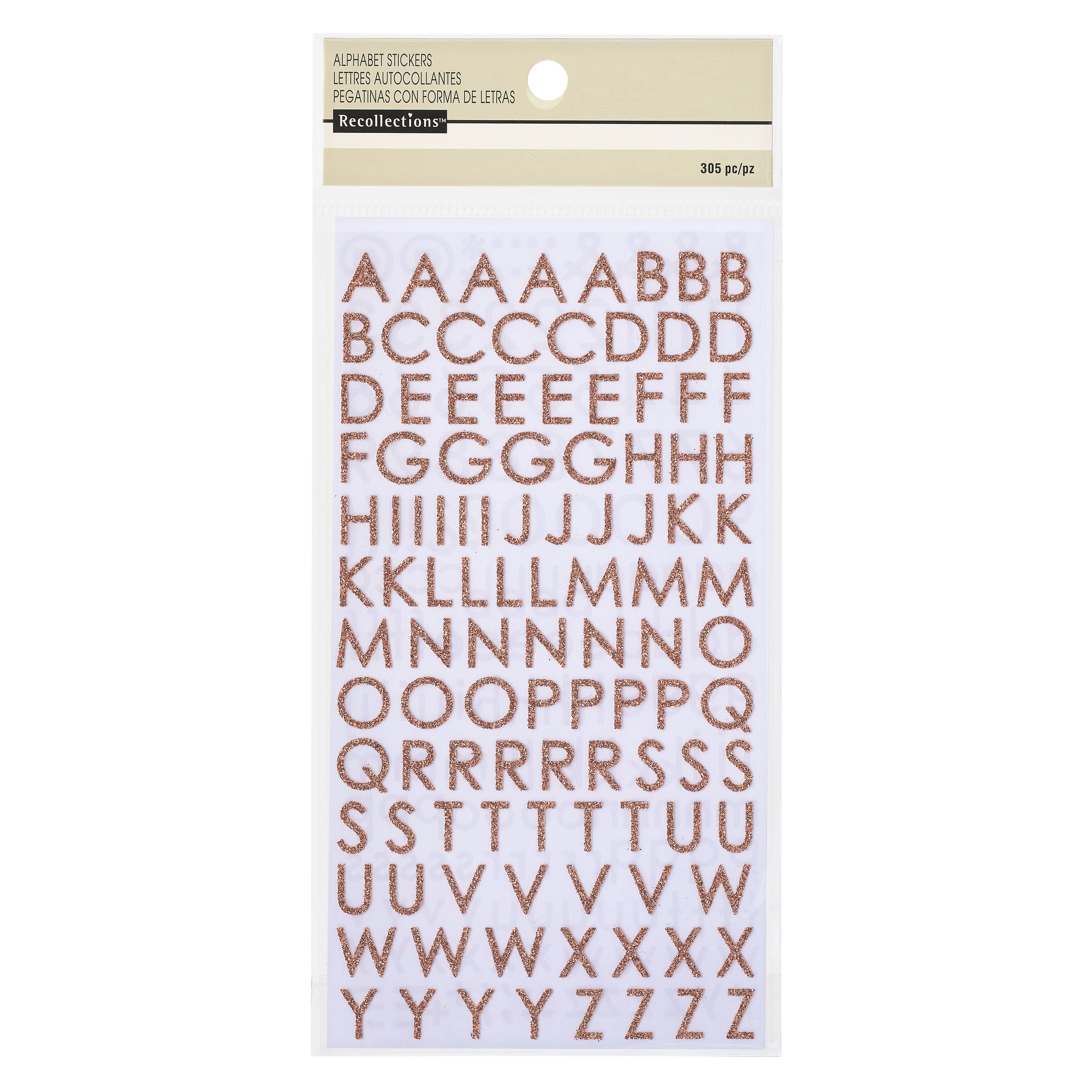 Thin Block Font Glitter Letter Stickers: Red, 305 pc