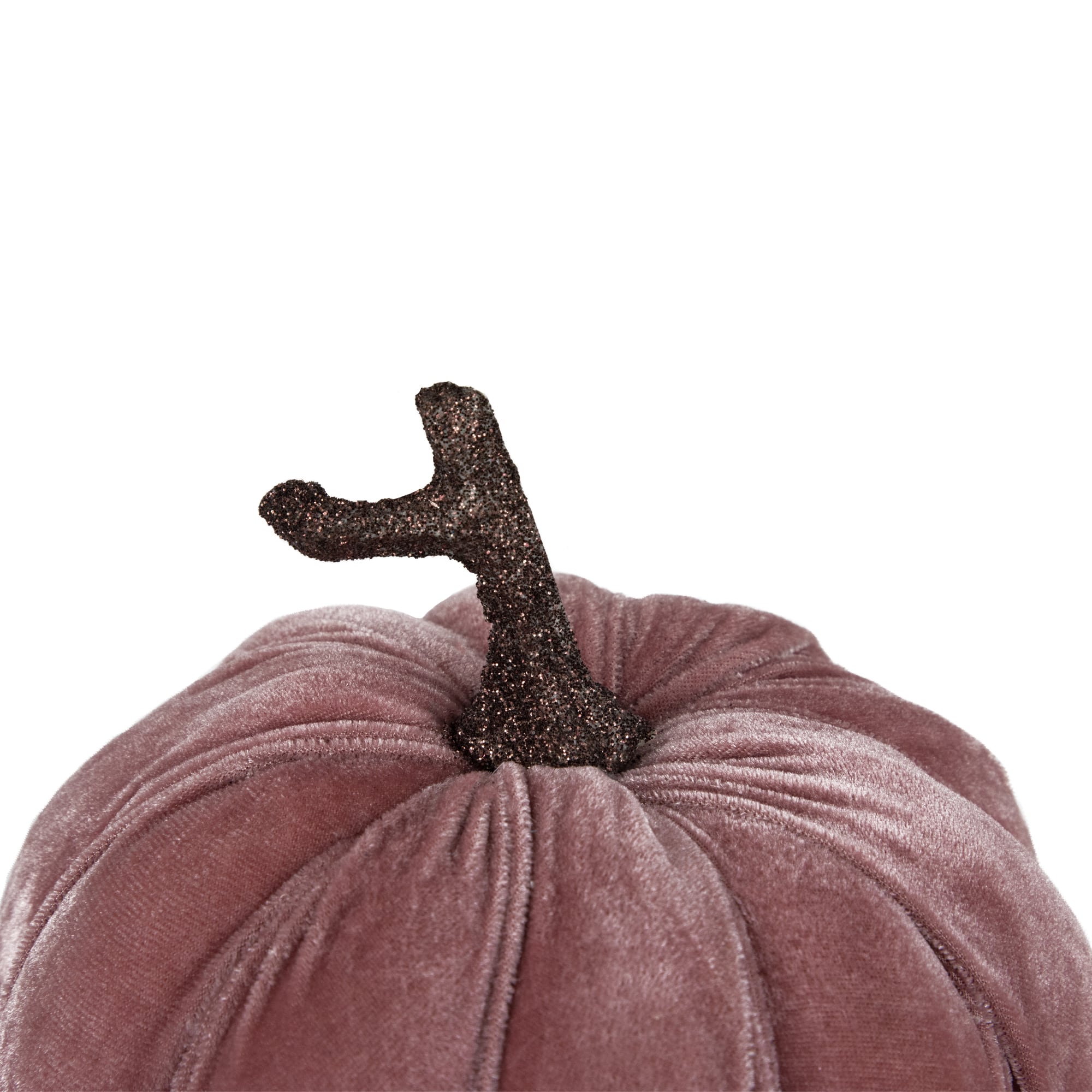 6.25&#x22; Pink Velour Pumpkin Fall Harvest Decoration