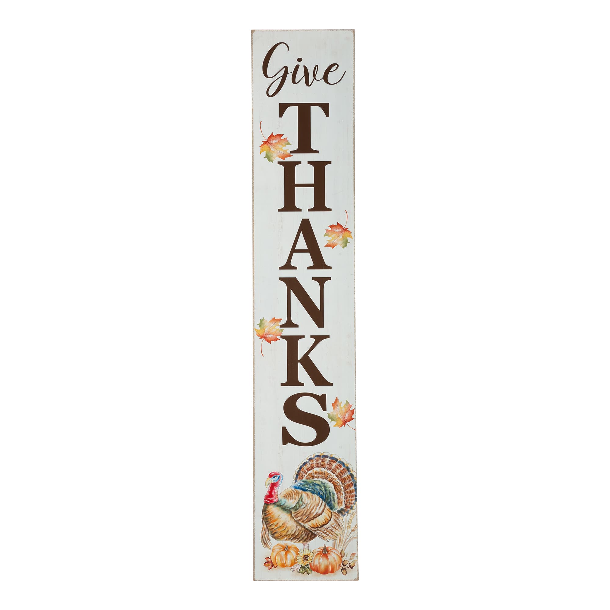 Glitzhome&#xAE; 42&#x22; Thanksgiving Give Thanks Porch Sign