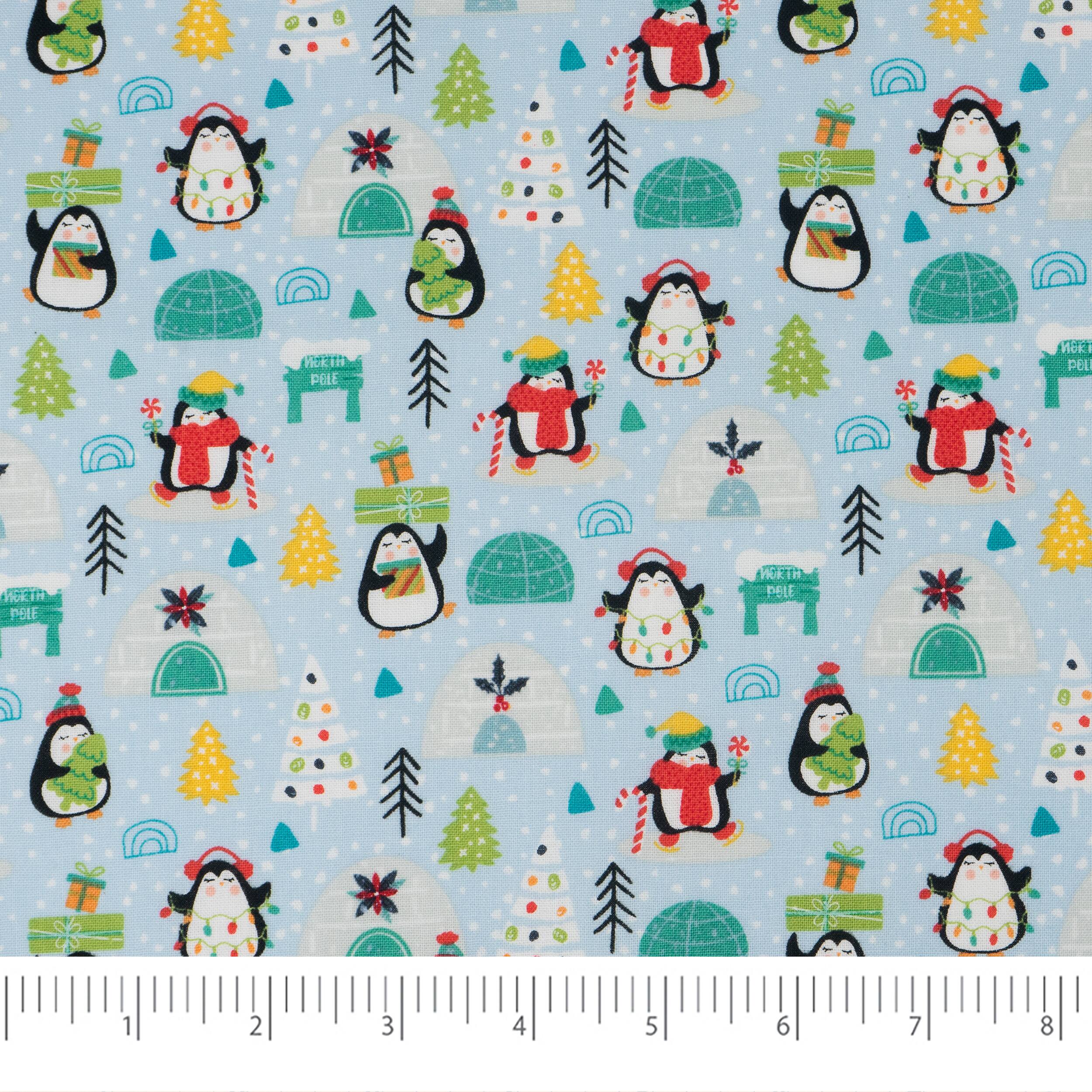 SINGER Christmas Holiday Cheer Snowmen Cotton Fabric