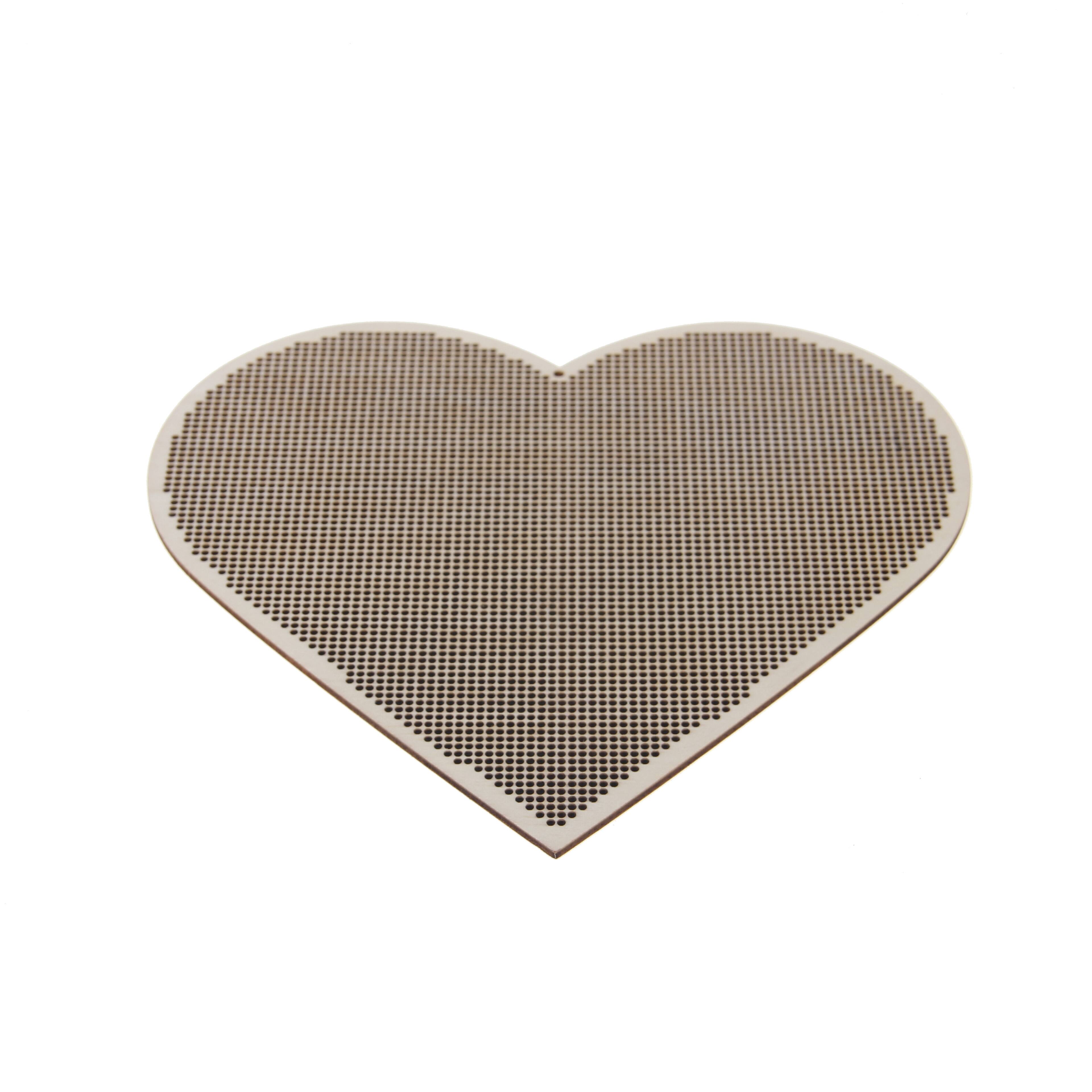 8" Heart Cross Stitch Wood Canvas, 2ct. by Loops & Threads®