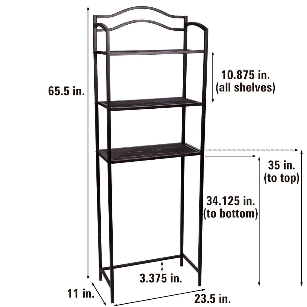 Household Essentials 3-Tier Metal Over the Toilet Storage Shelf