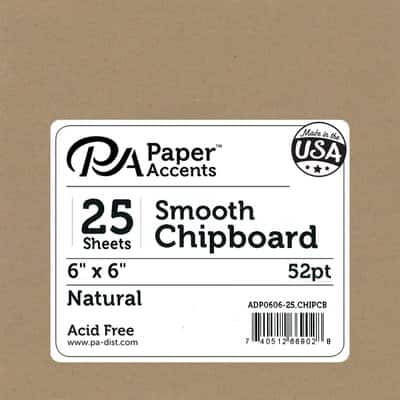 Grafix Medium Weight Chipboard Sheets 12x12 25-pkg-natural