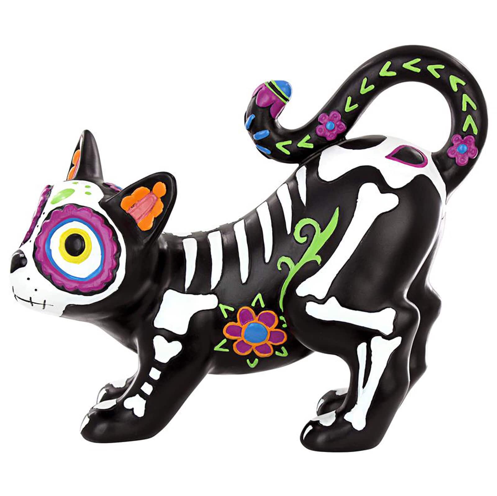 Design Toscano 10&#x22; Dia de los Muertos El Gatto Sugar Skull Cat Statue