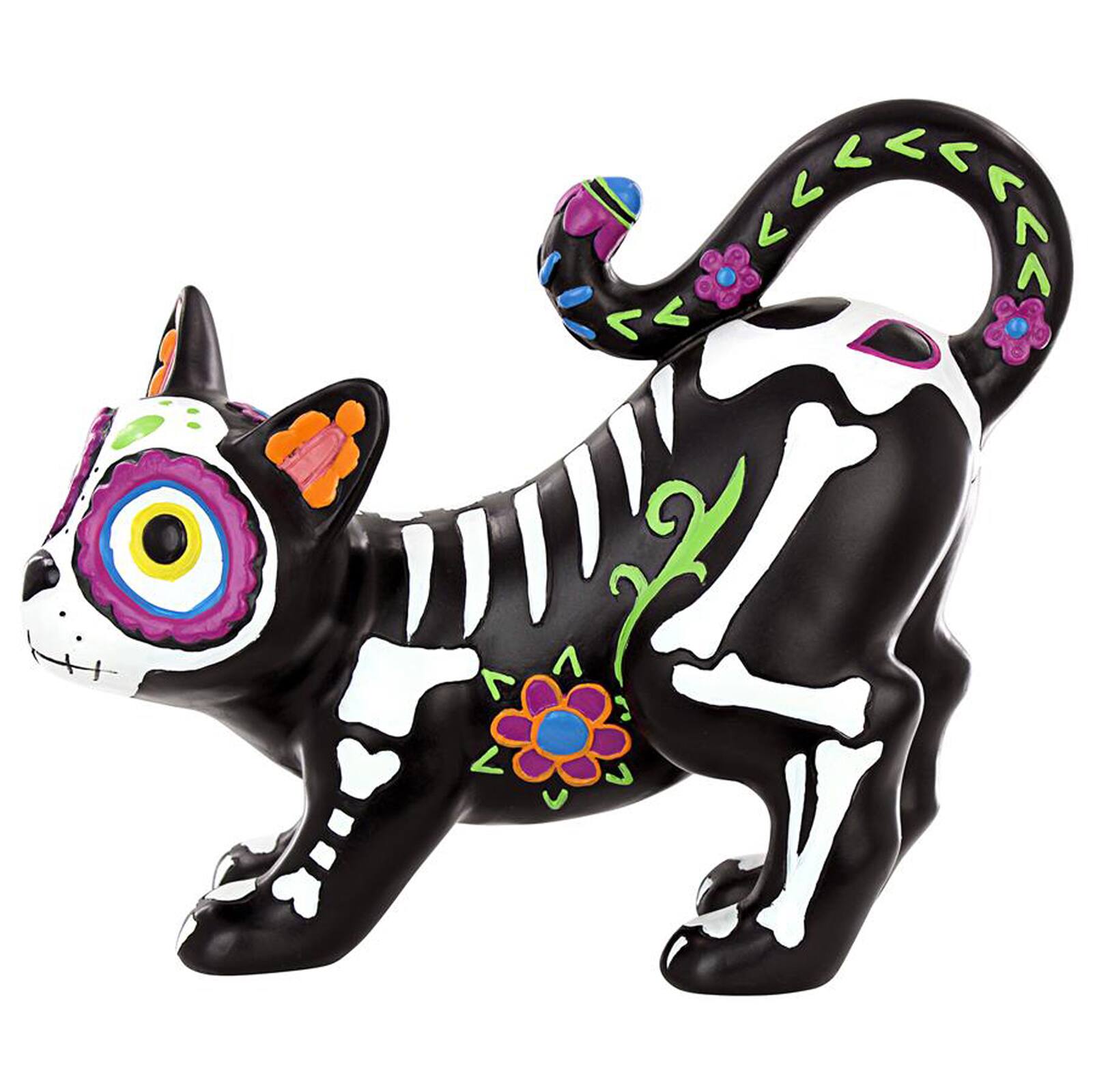 Design Toscano 10" Dia de los Muertos El Gatto Sugar Skull Cat Statue