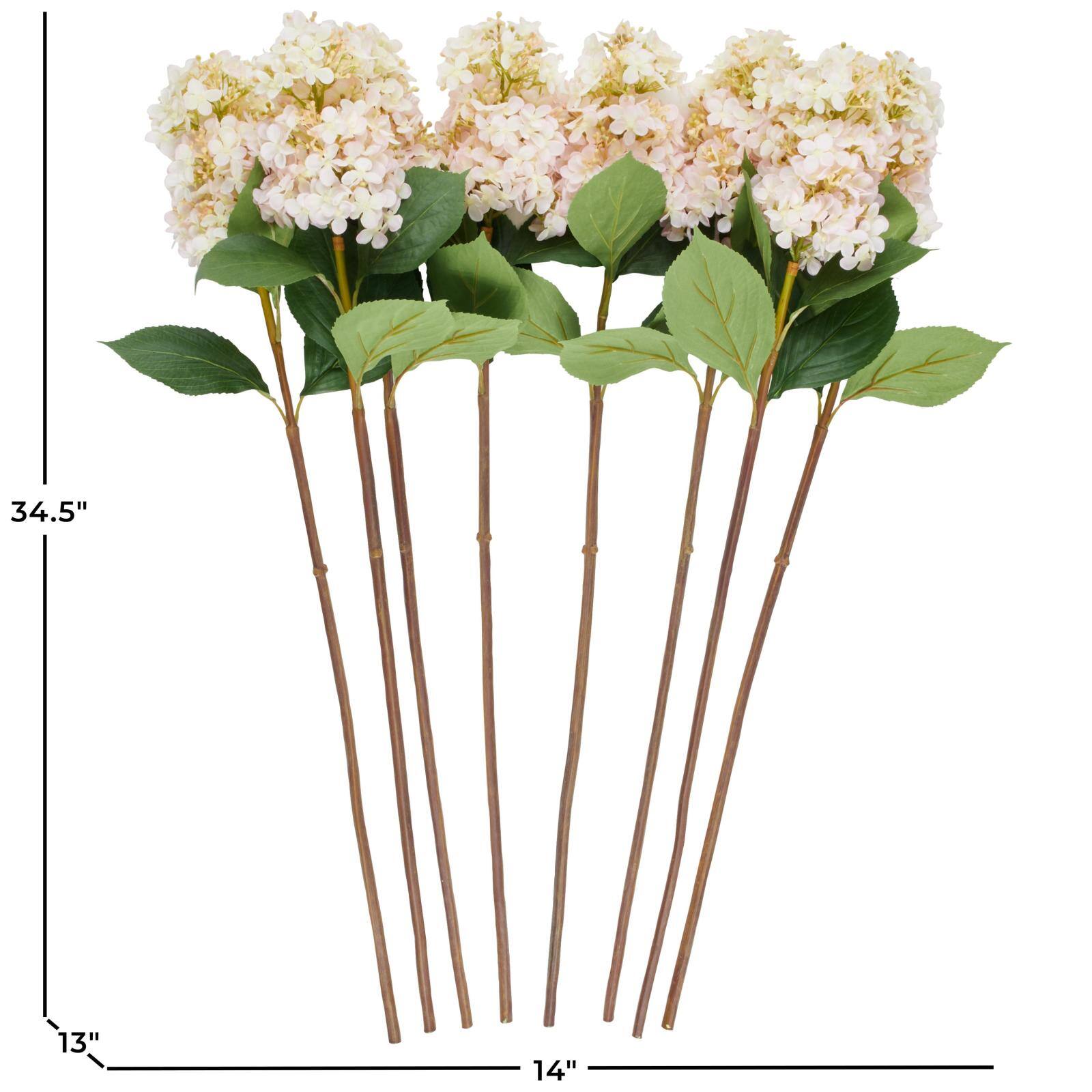 34.5" Pink Hydrangea Artificial Flower Stem, 8ct.