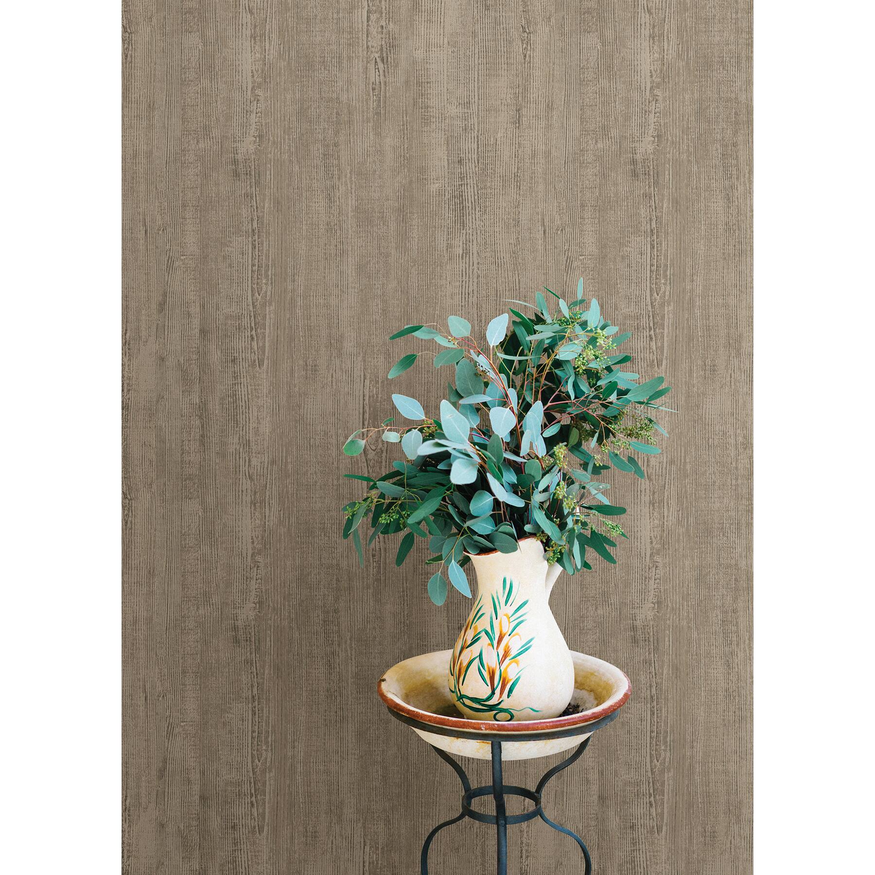 RoomMates Taupe Dimensional Natural Wood Peel &#x26; Stick Wallpaper