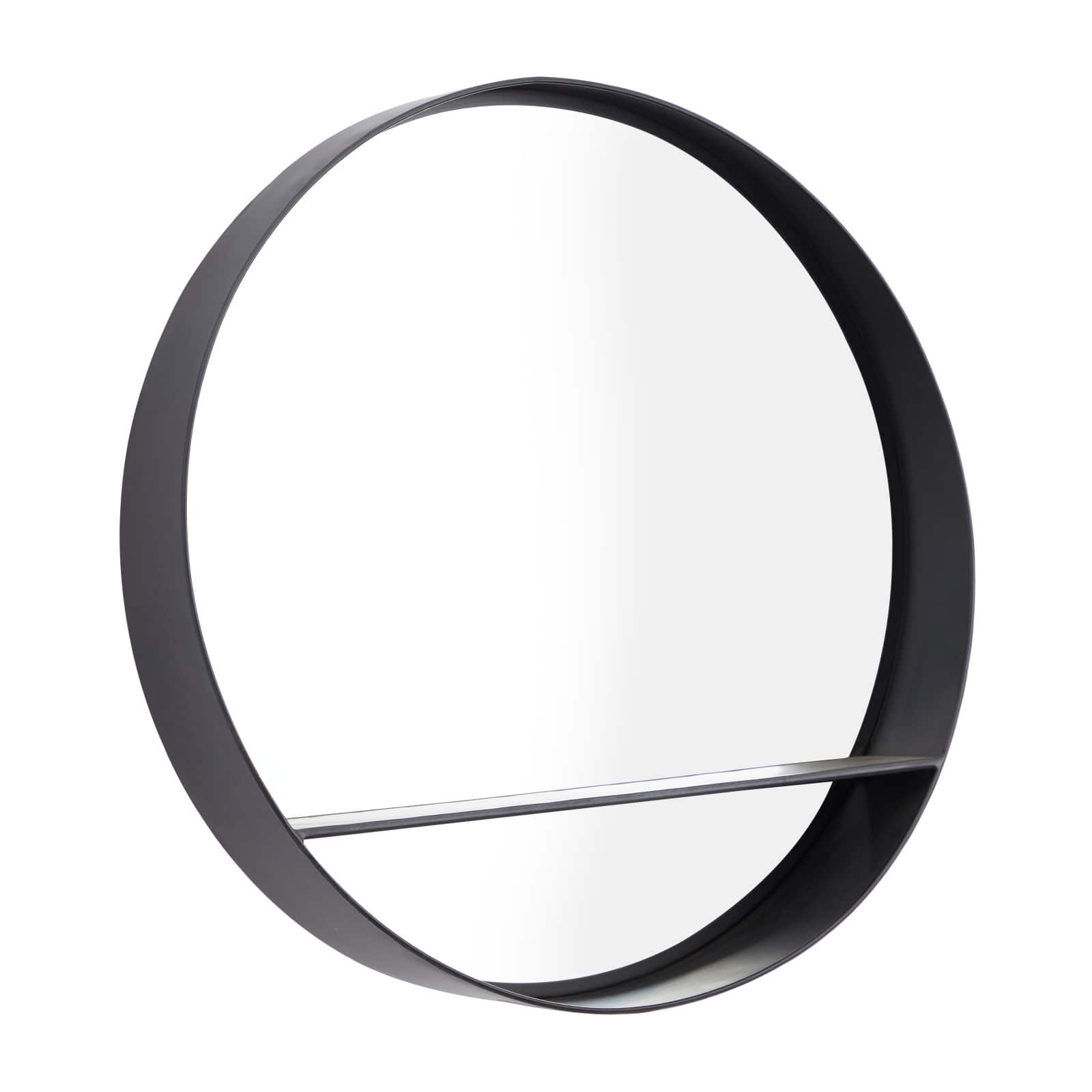Black Iron Contemporary Wall Mirror, 24" x 24" x 5"