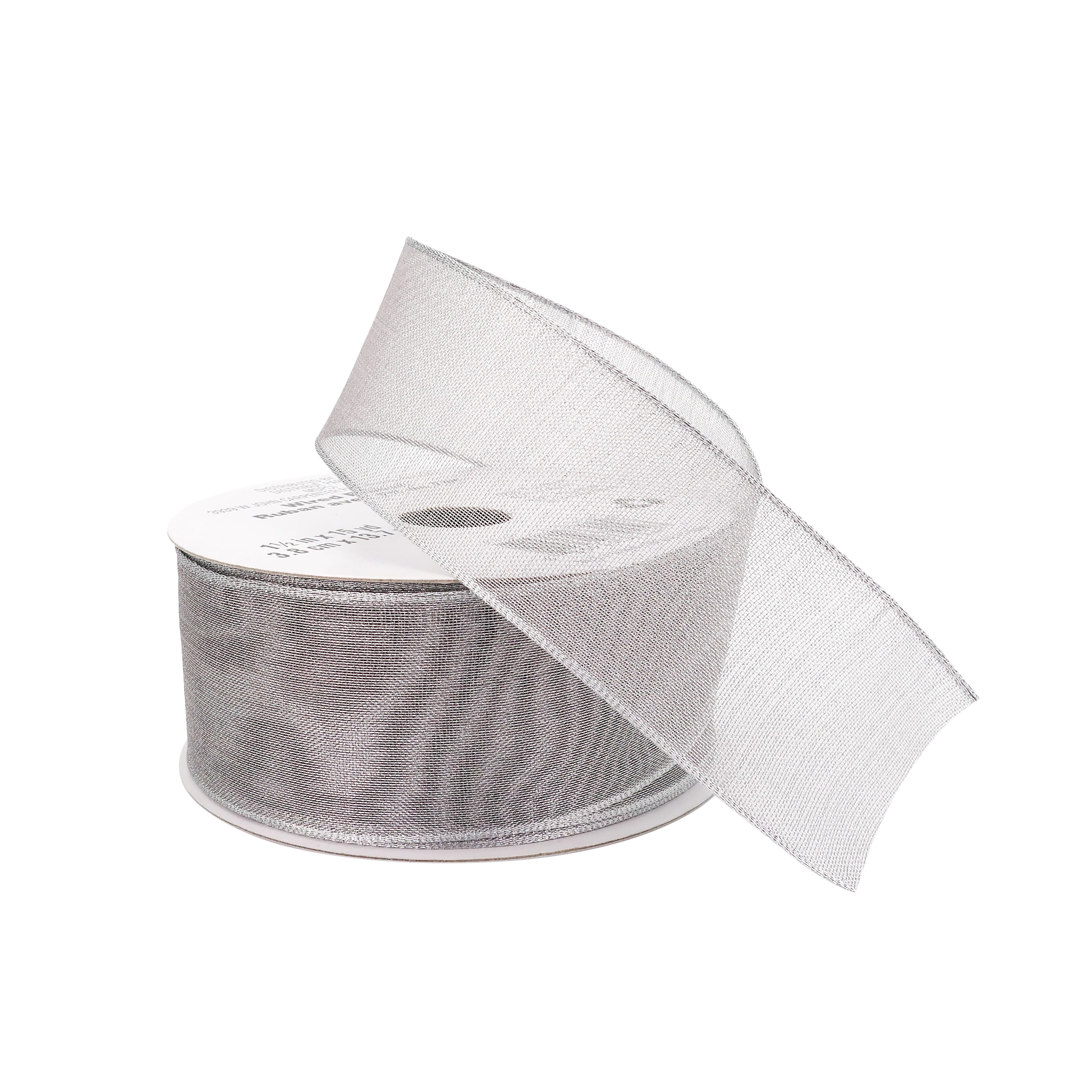 1.5&#x22; x 15yd. Satin Metallic Wired Ribbon by Celebrate It&#xAE; Specialty