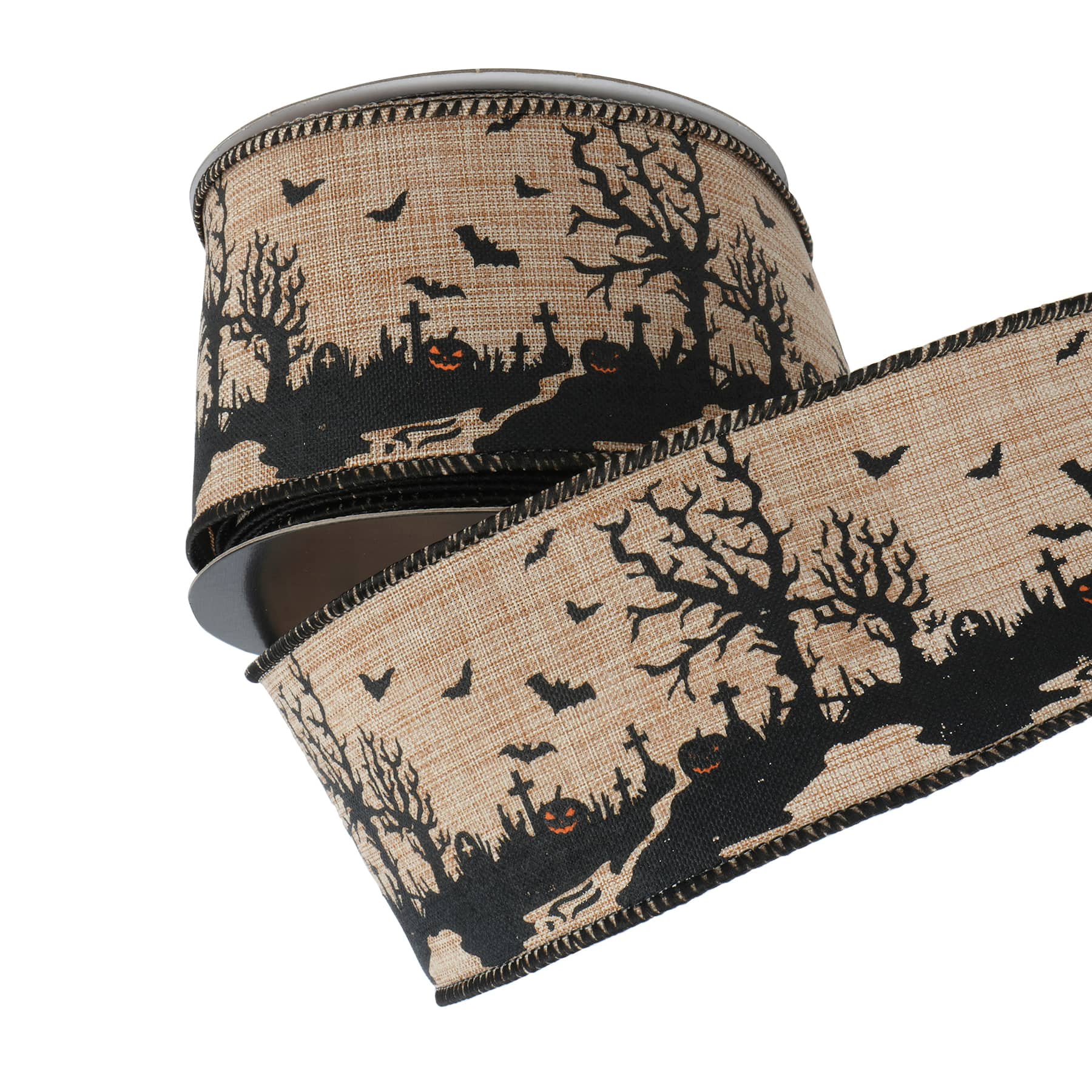 2.5" x 20ft. Graveyard Wired Faux Burlap Ribbon by Celebrate It® Halloween