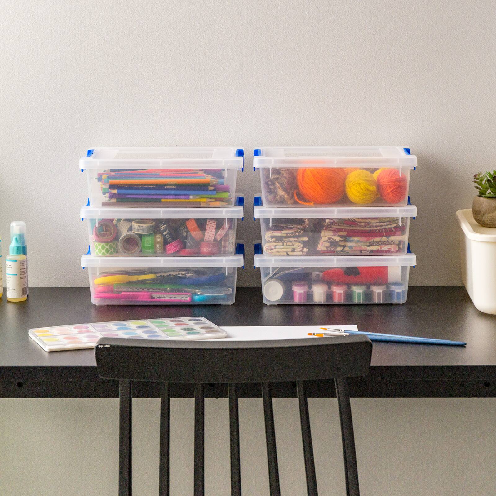 Iris&#xAE; 2.4 qt. Clear Latching Storage Totes, Set of 6