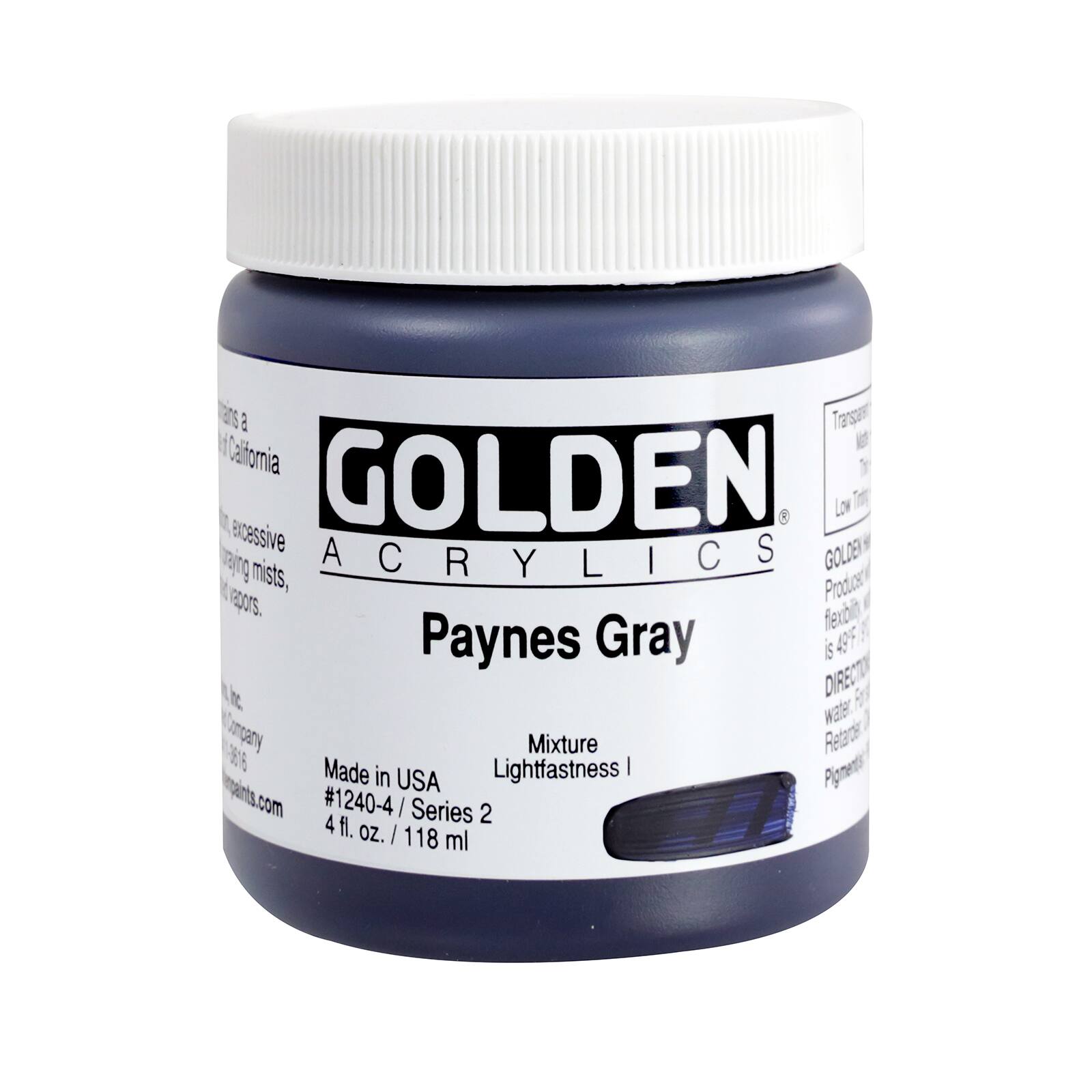 Golden Heavy Body Acrylics, 4 oz Paint in Paynes Gray