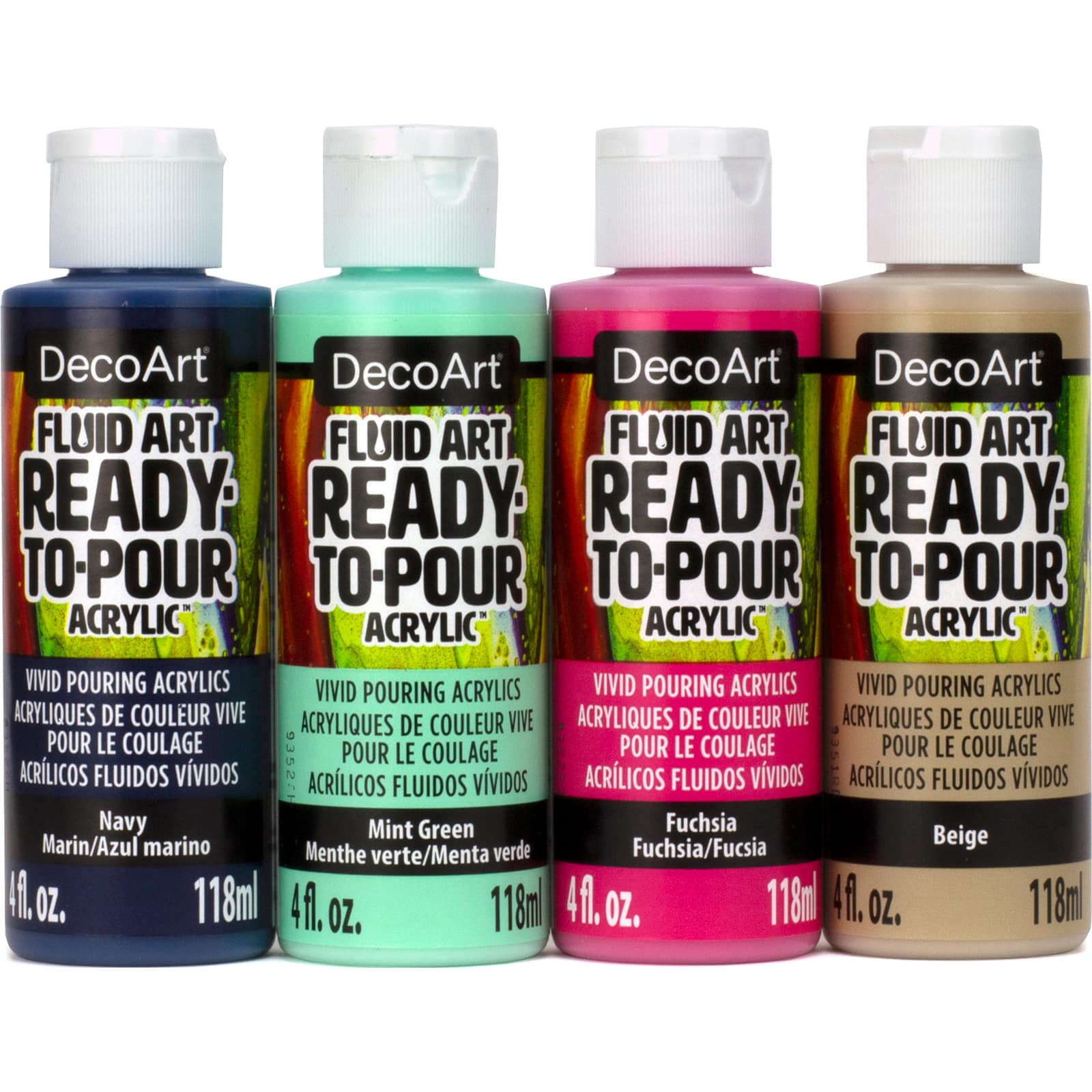6 Packs: 4 ct. (24 total) DecoArt&#xAE; Fluid Art Ready-to-Pour Acrylic&#x2122; Carnival
