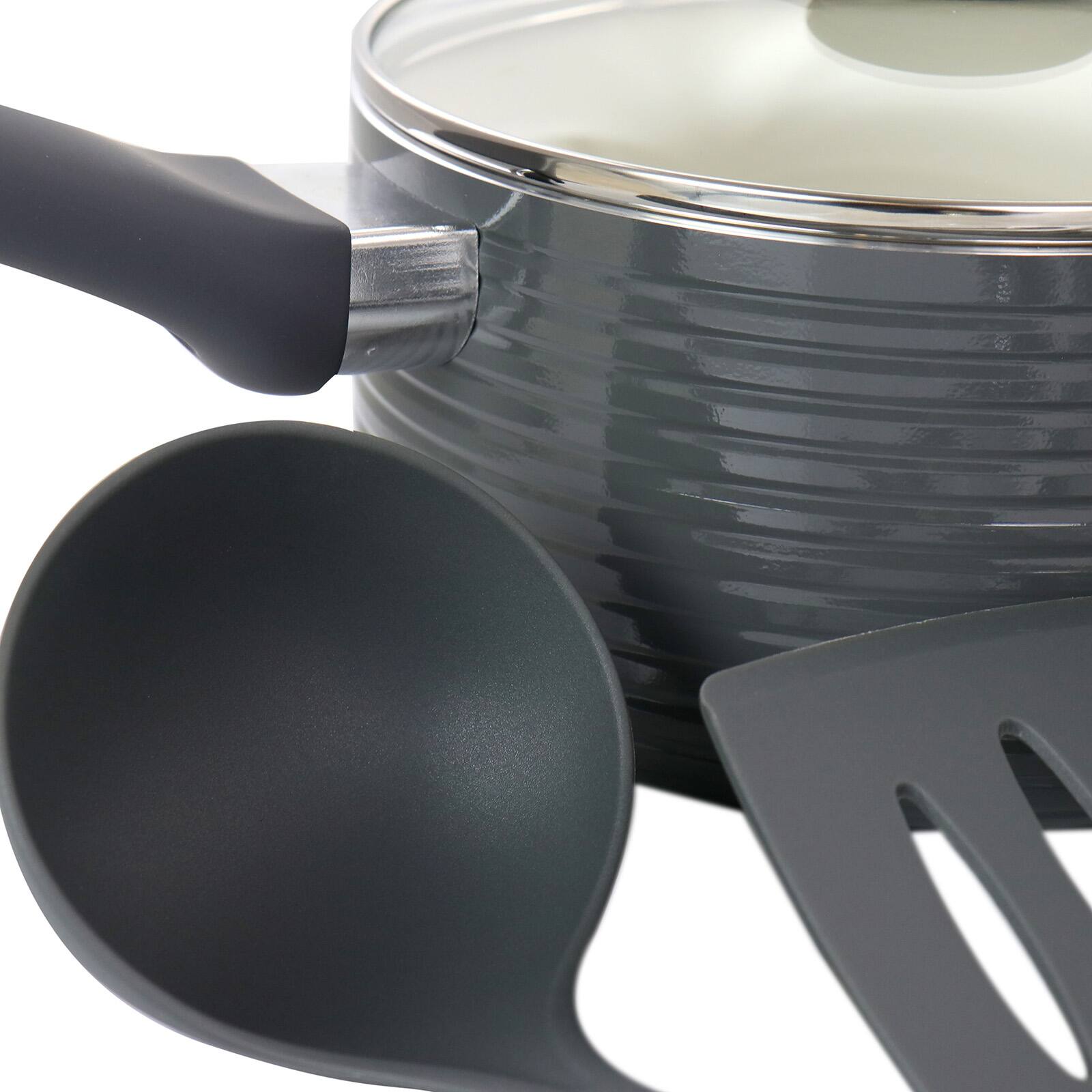 Oster Ridge Valley 8-Piece Gray Aluminum Nonstick Cookware Set