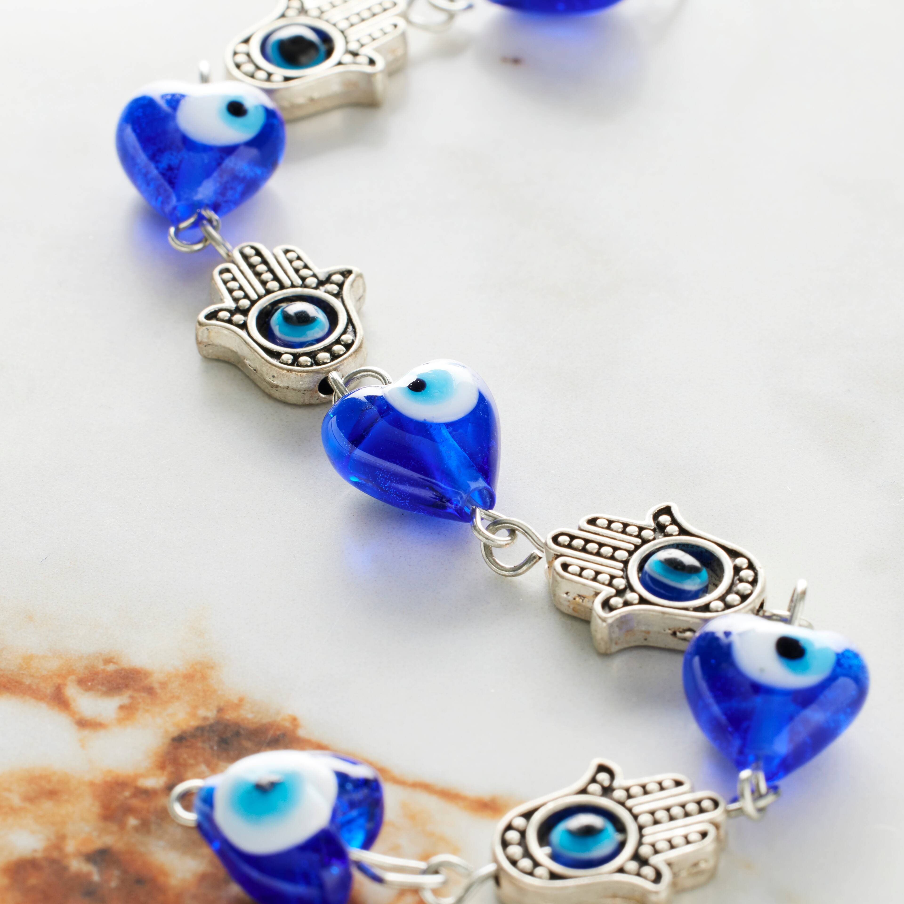 12 Pack: Blue & Silver Hand of Peace Charms by Bead Landing™