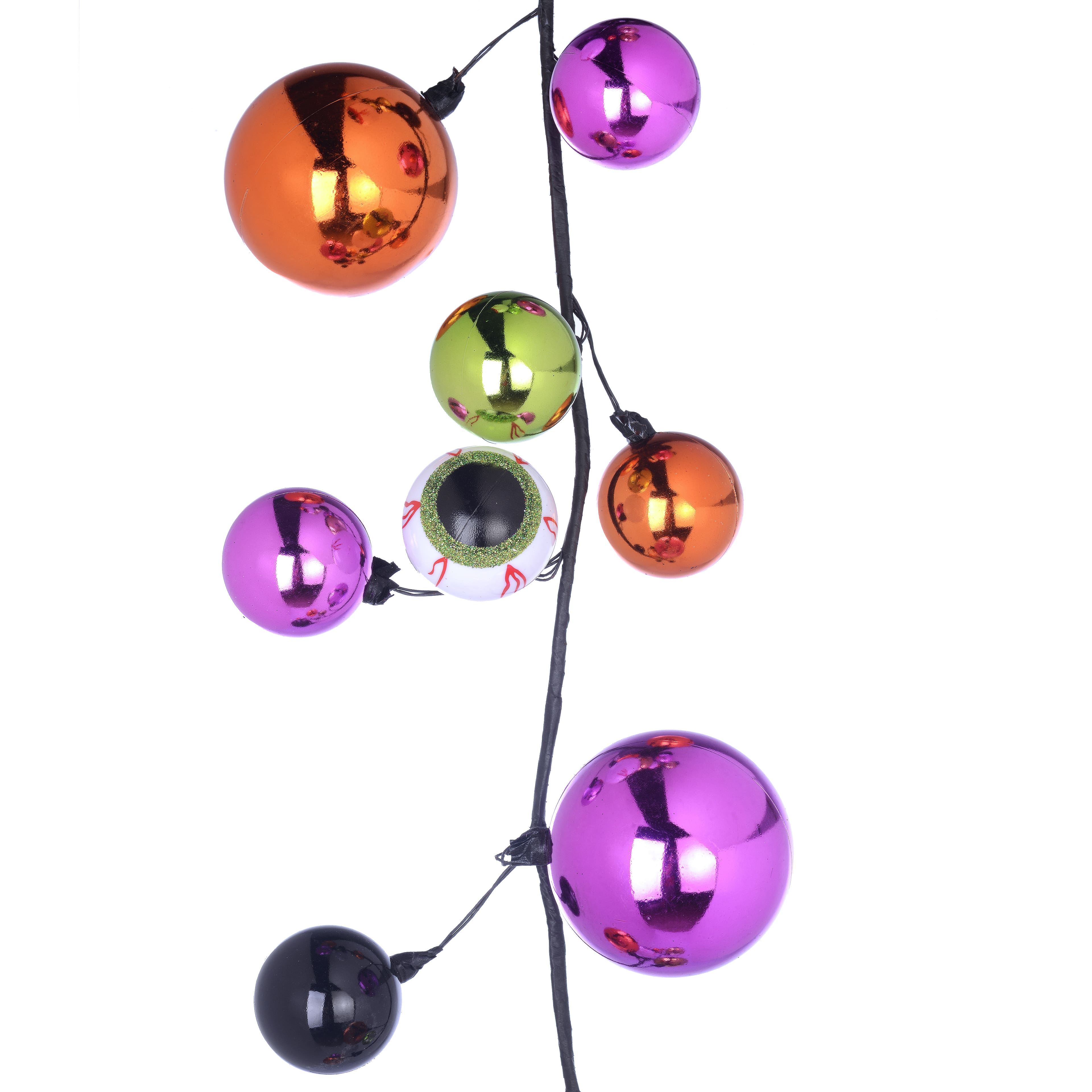 6ft. Purple, Green &#x26; Orange Ball Ornament Halloween Garland by Ashland&#xAE;