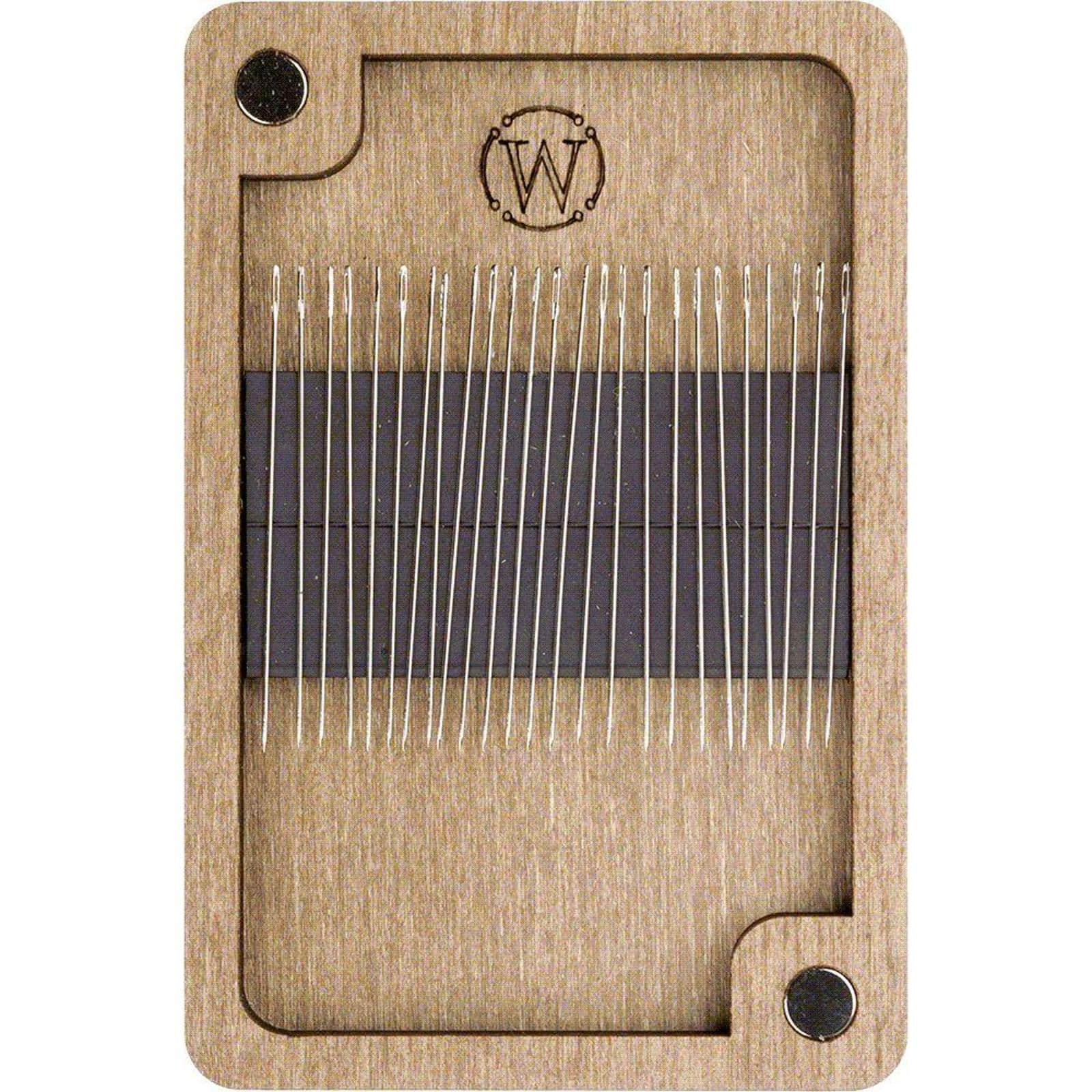 Wonderland Crafts Green & White Bead Embroidery Needle Box Kit