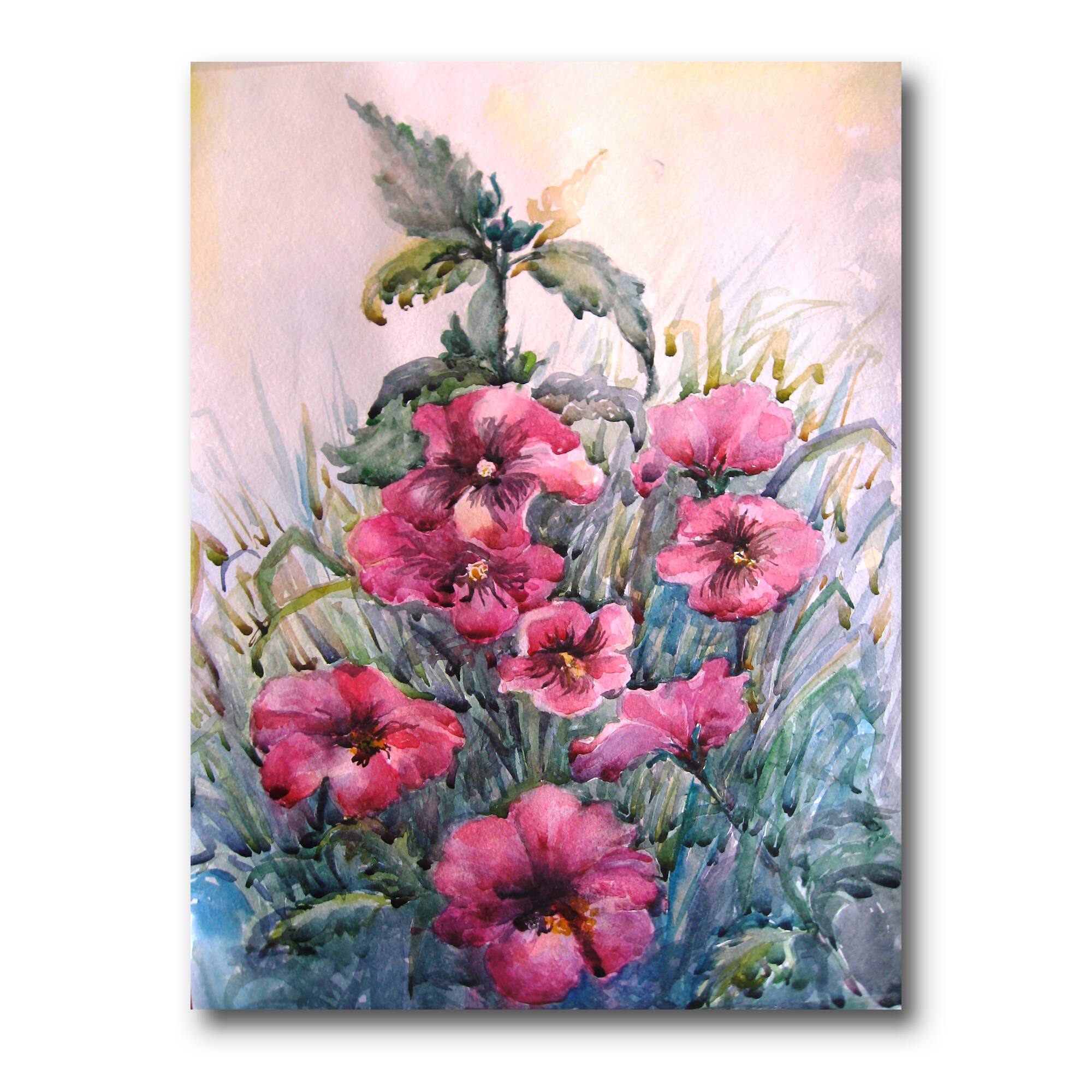Designart - Blossoming Hibiscus In The Wild - Traditional Canvas Wall Art Print