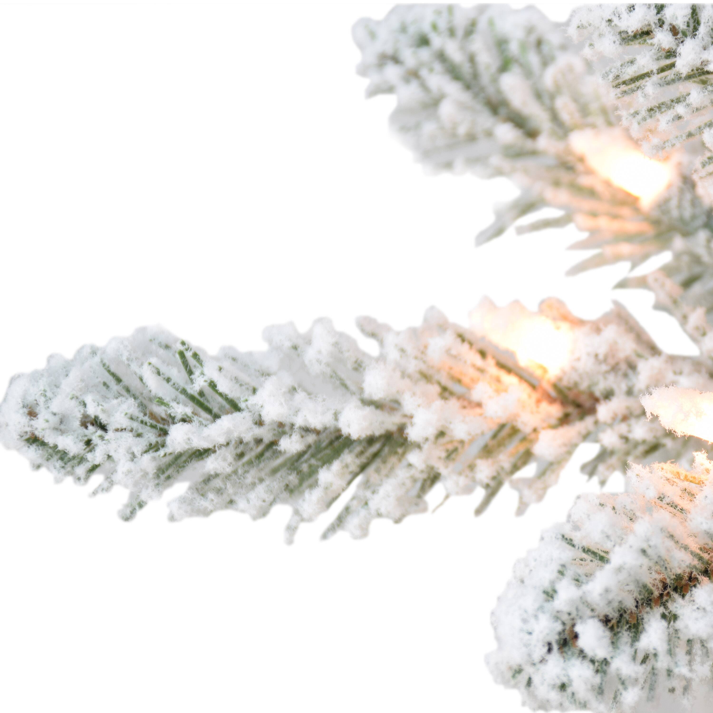 7.5ft. Pre-Lit Flocked Royal Majestic Fir Artificial Christmas Tree, Clear Lights