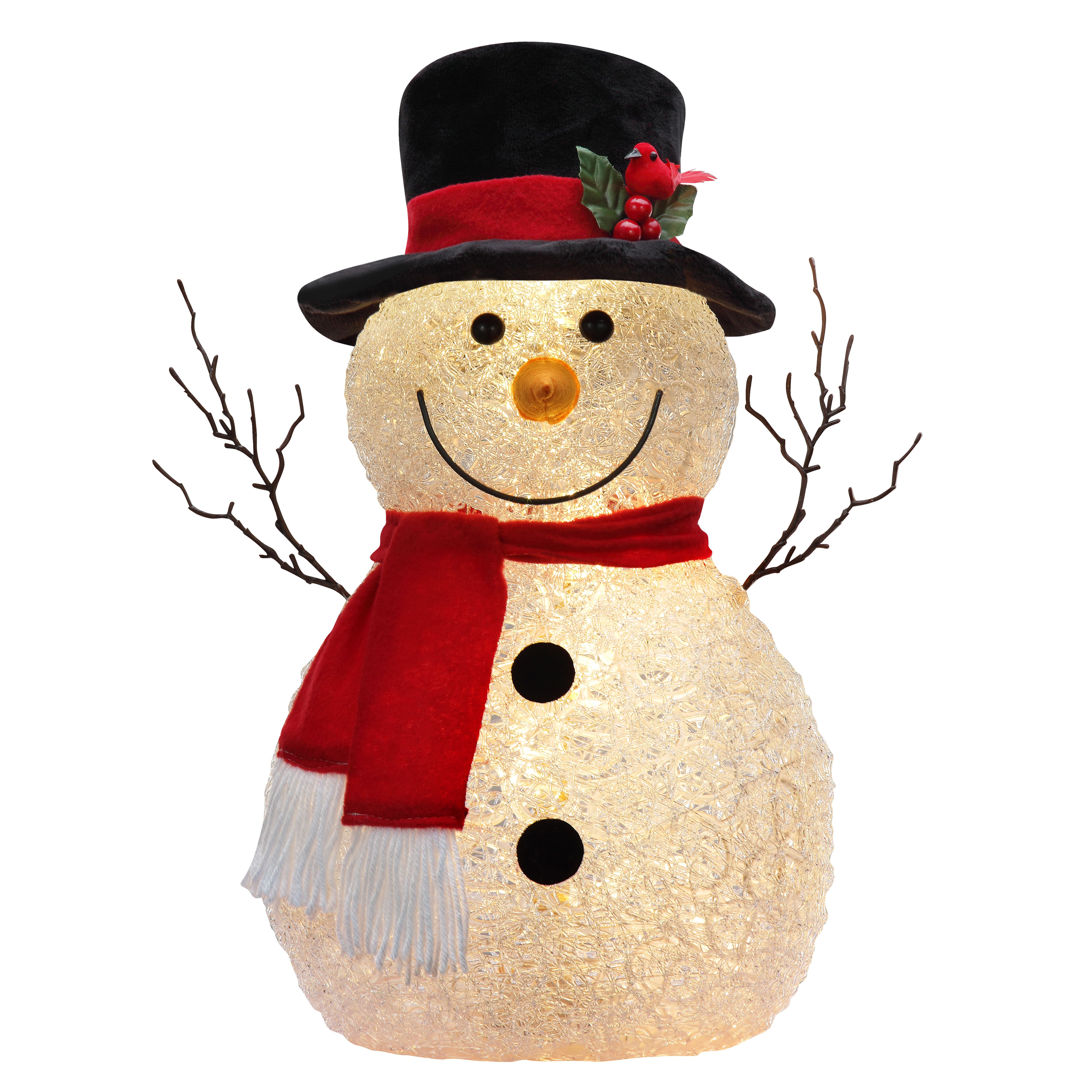 Haute Decor 18&#x22; Happy Snowman Pre-Lit LED Tabletop D&#xE9;cor