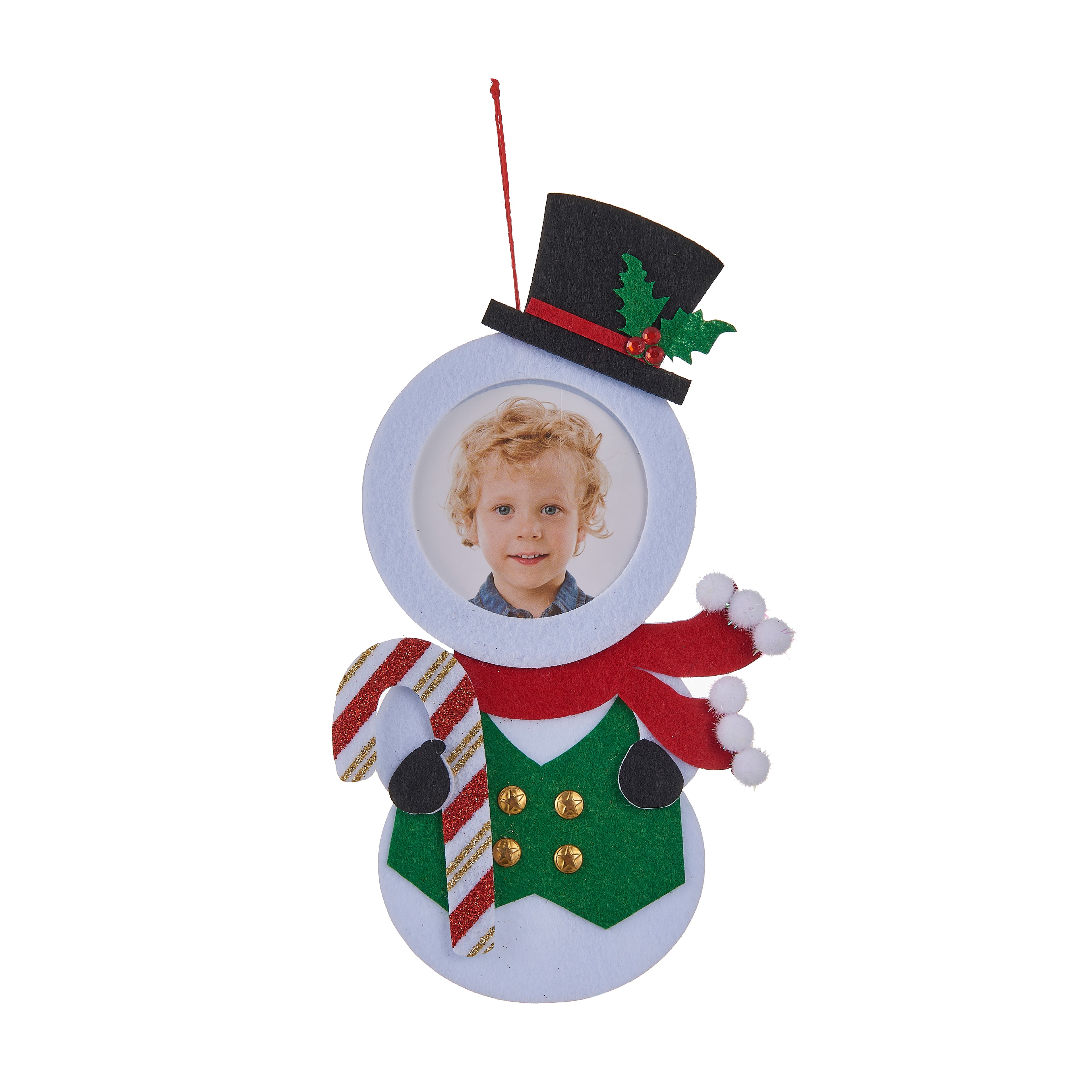 Snowman Christmas Felt Frame Ornament by Studio D&#xE9;cor&#xAE;