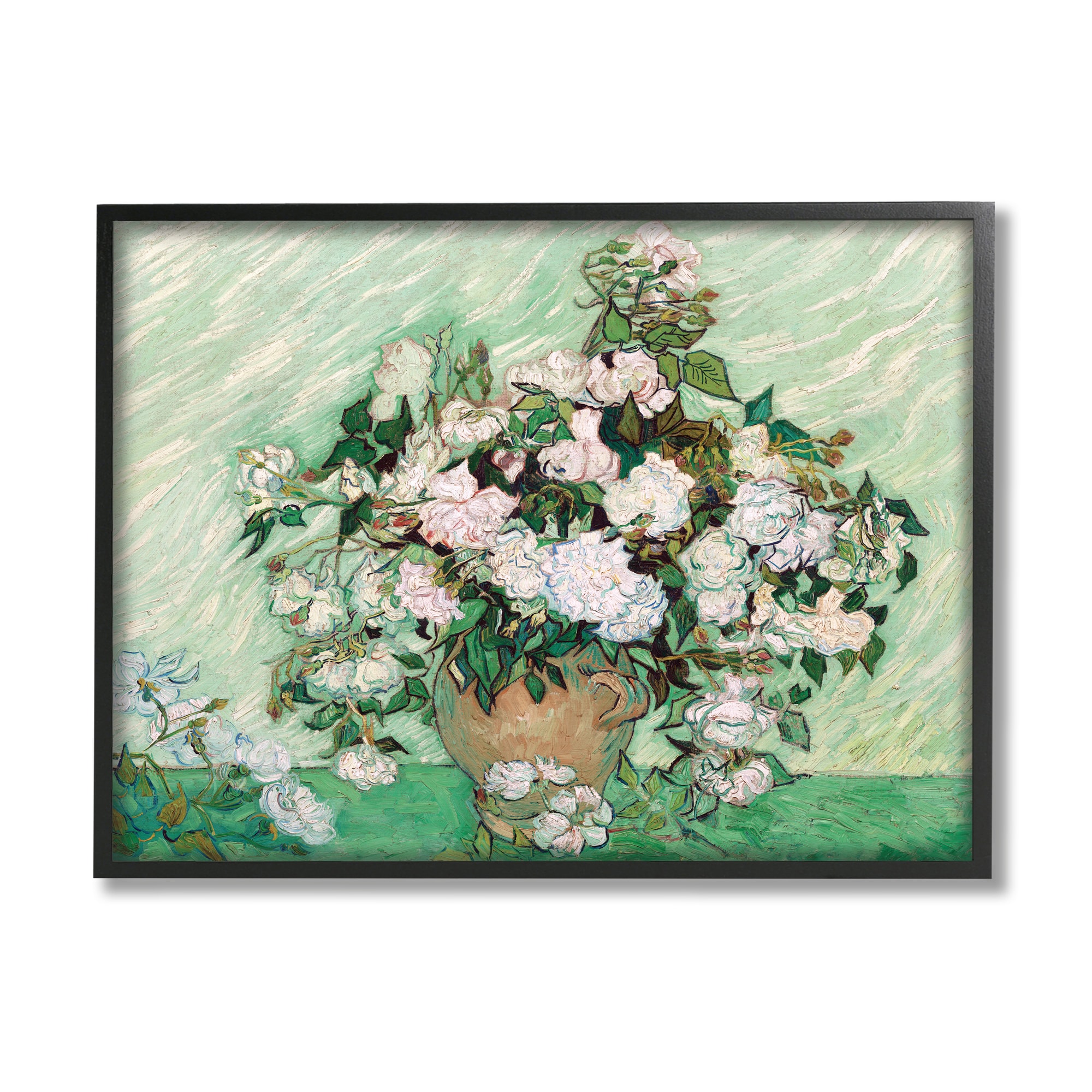 Stupell Industries Impressionist Arrangement of Chrysanthemums Traditional Painting in Black Frame Wall Art
