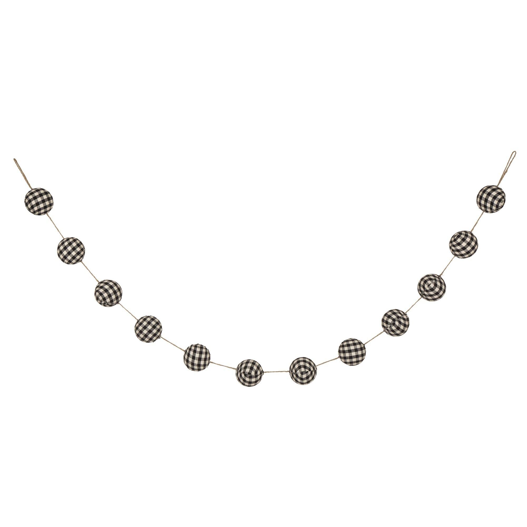 Glitzhome 6 5ft Black White Plaid Fabric Garland Michaels