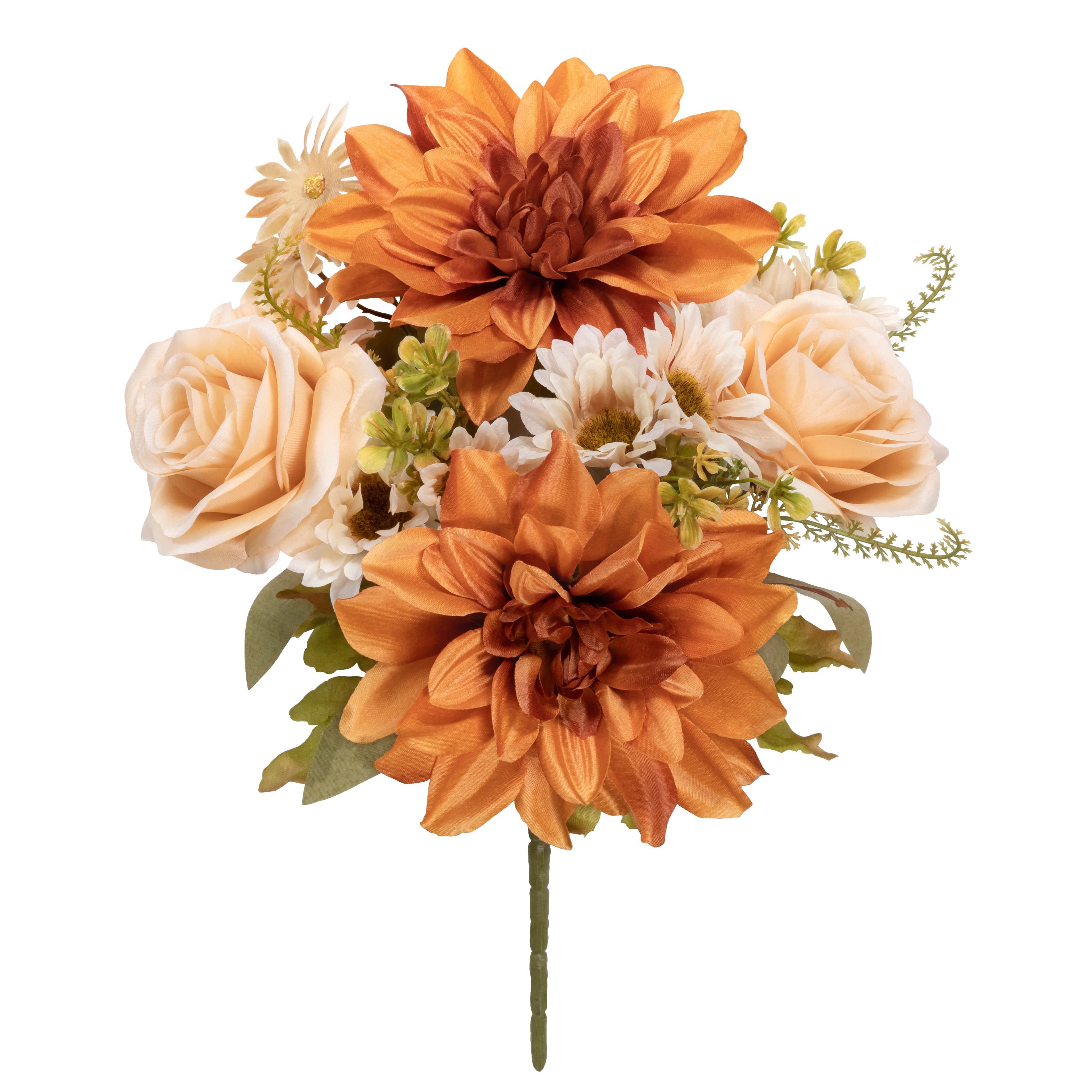 15&#x22; Toast Brown &#x26; Cream White Dahlia &#x26; Rose Mixed Bush by Ashland&#xAE;