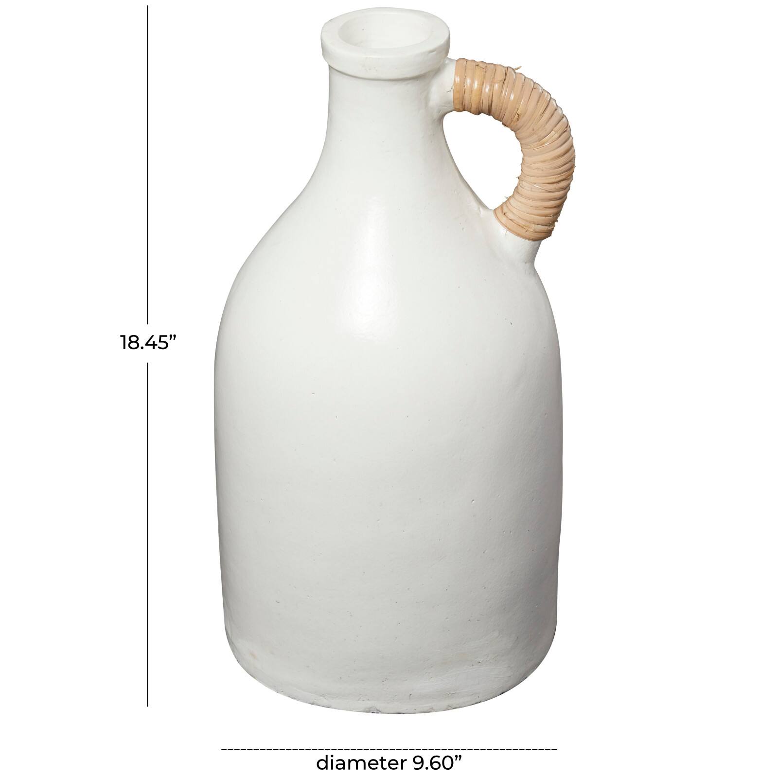 18&#x22; White Ceramic Jug Inspired Vase