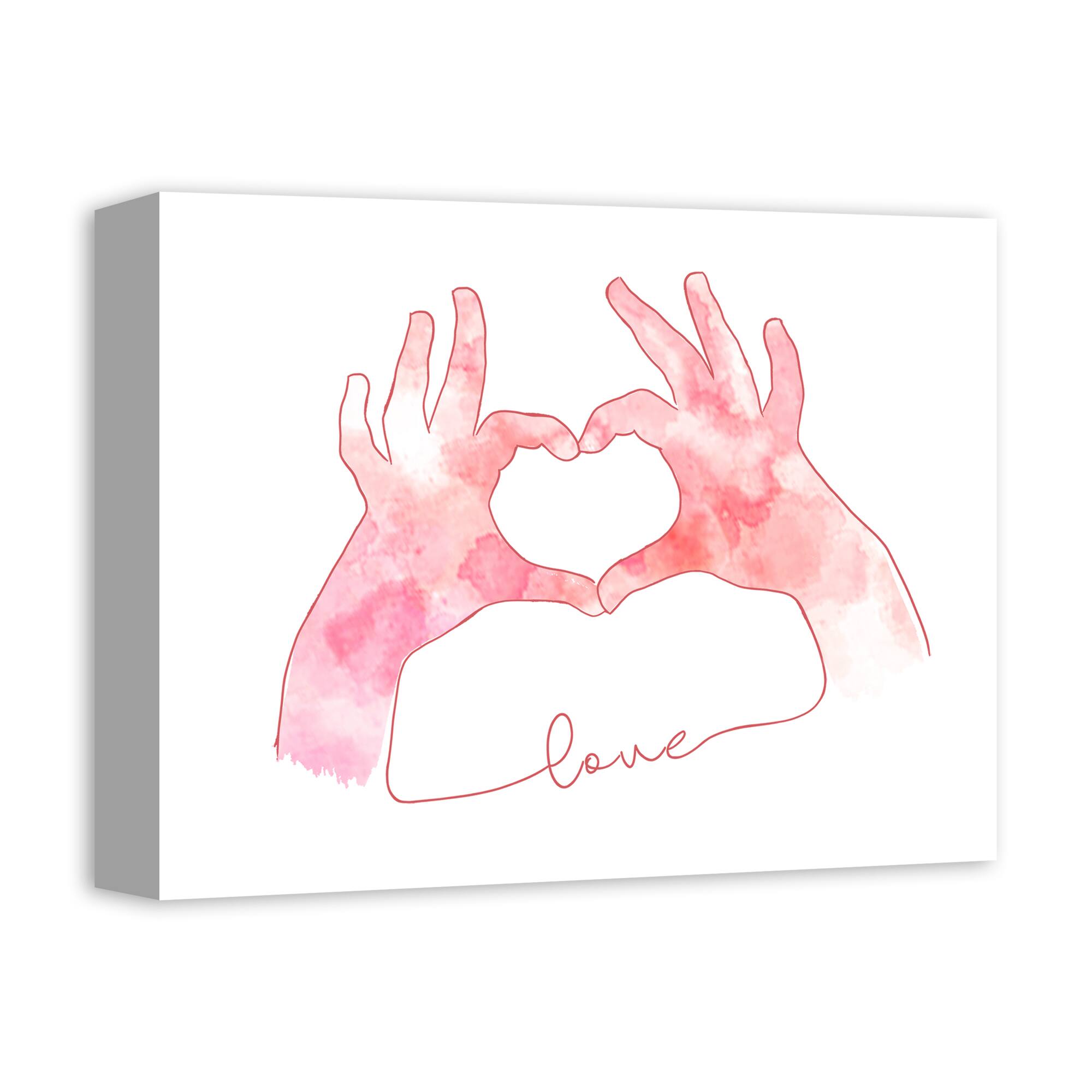 Love Heart Hands 11" x 14" Canvas Wall Art