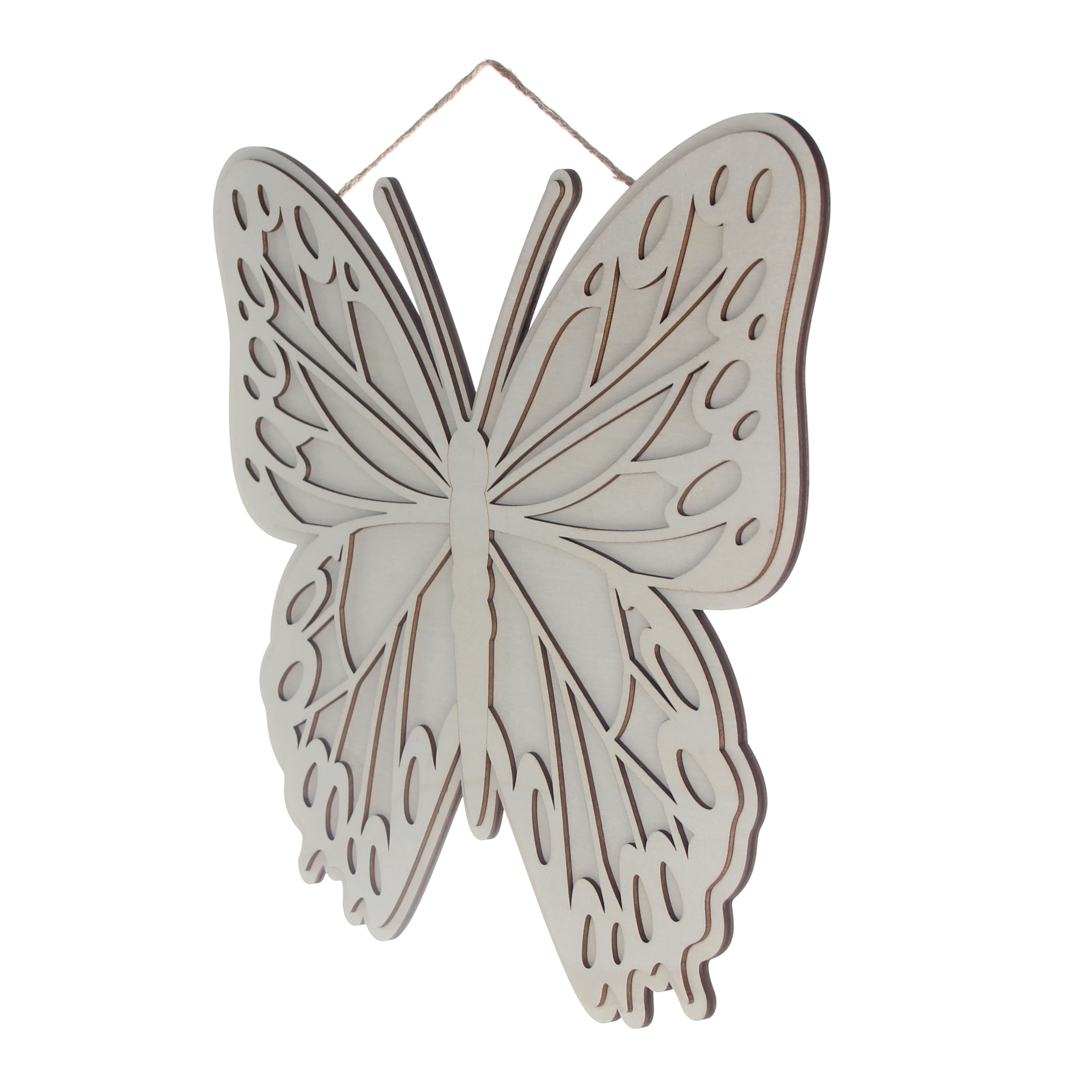 15&#x22; Butterfly Plaque DIY Plywood D&#xE9;cor by Make Market&#xAE;