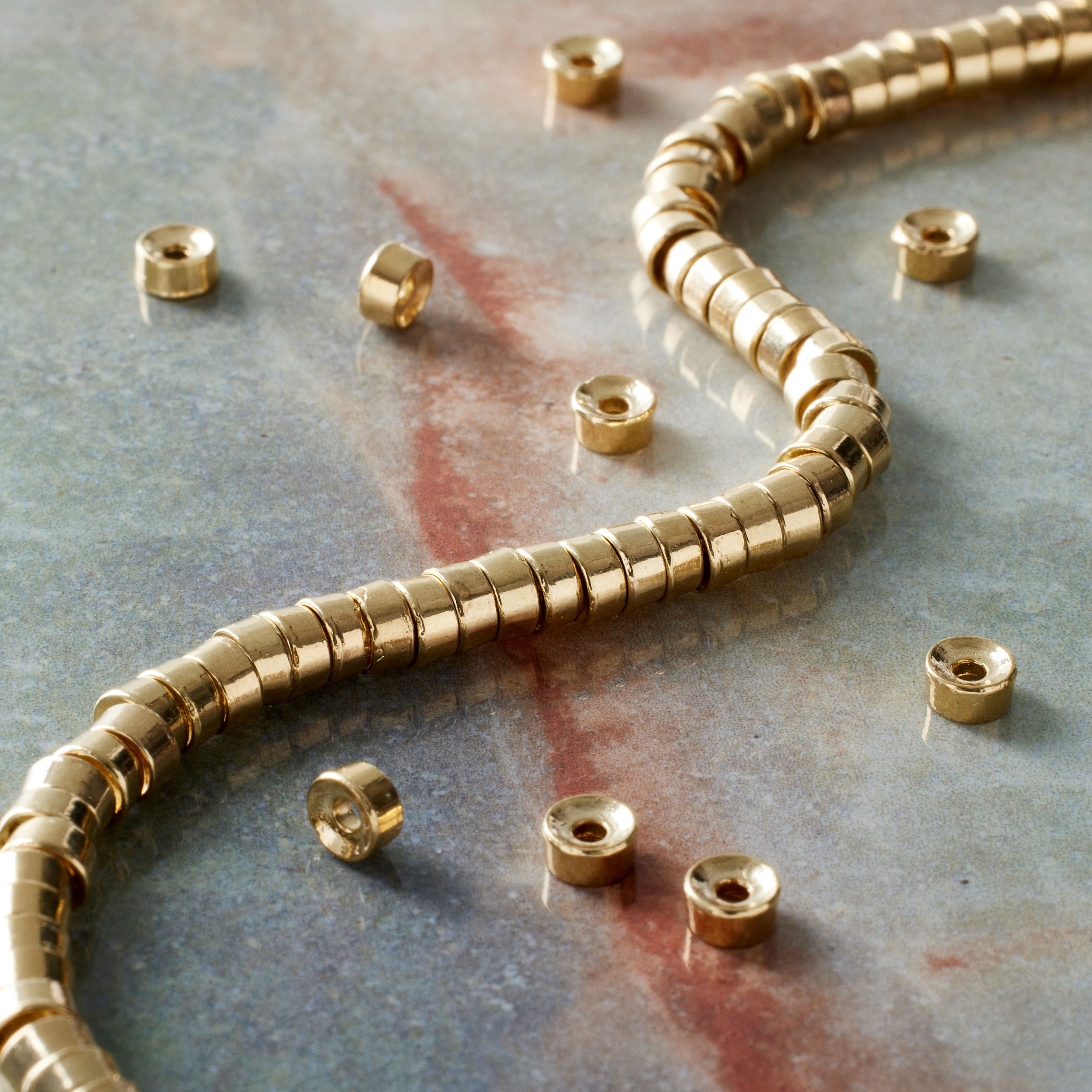 12 Pack: Gold Metal Interlock Beads by Bead Landing