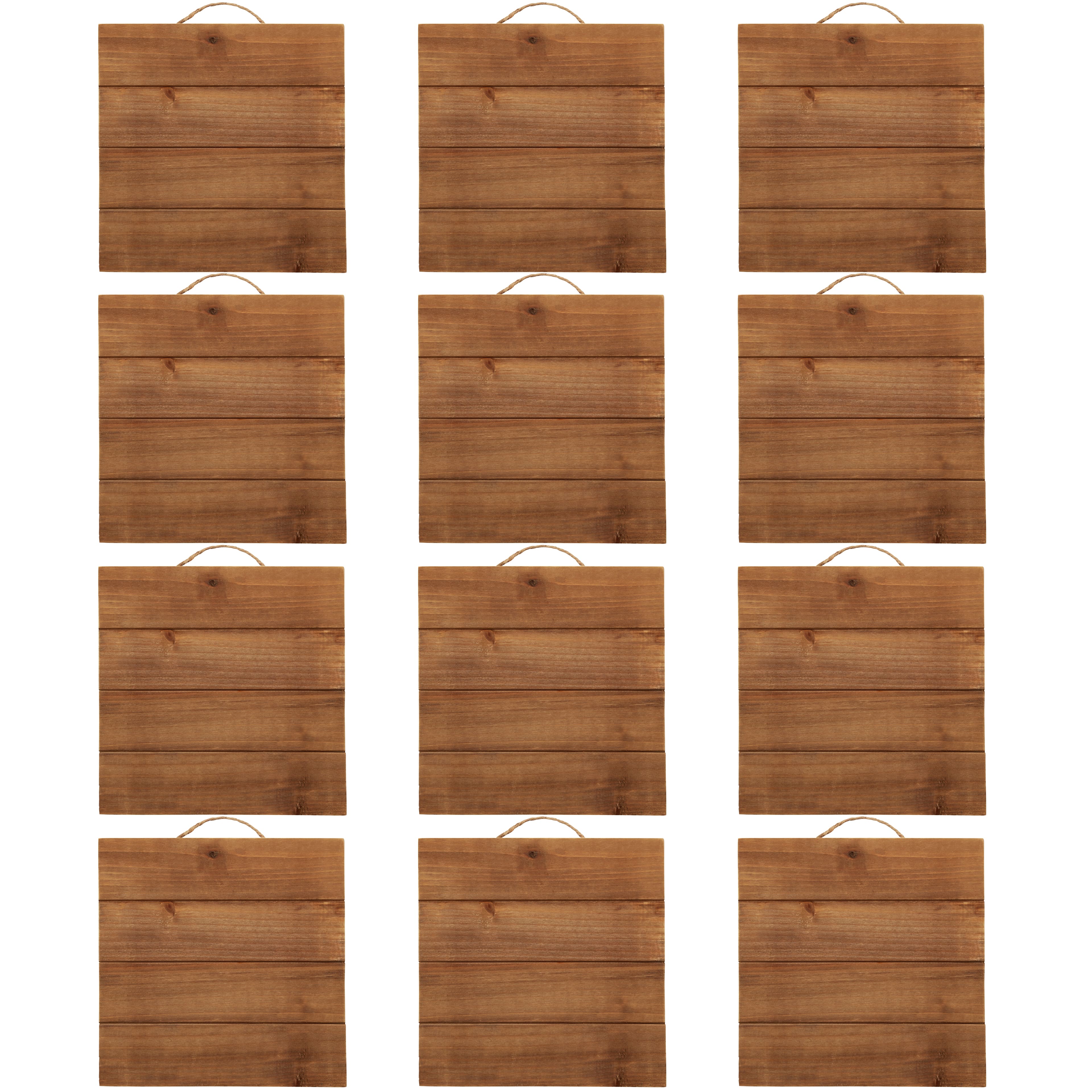 12 Pack: 10 Square Wood Pallet Plaque by Make Market®