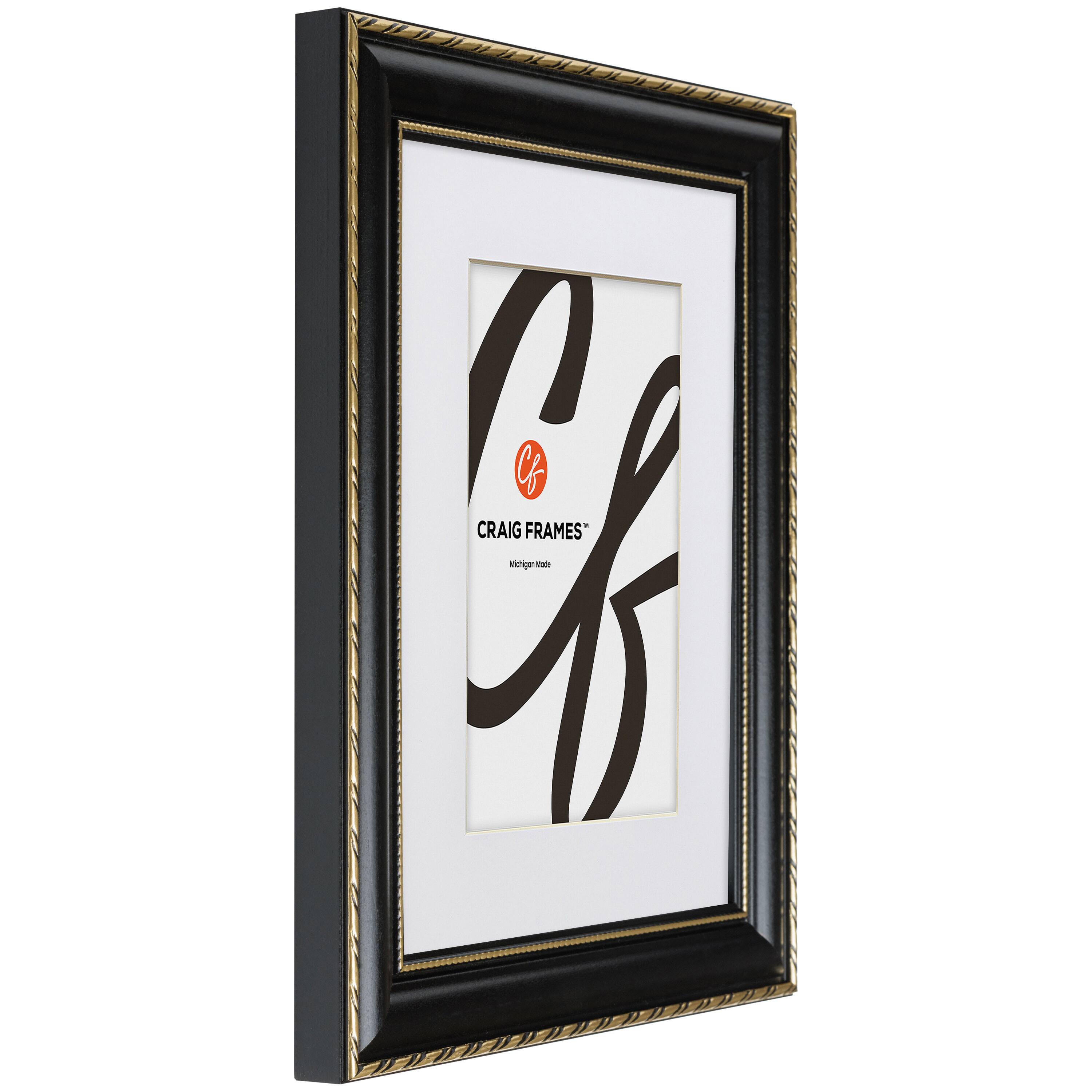 4 Pack Craig Frames Victoria Black & Gold Picture Frame with Mat