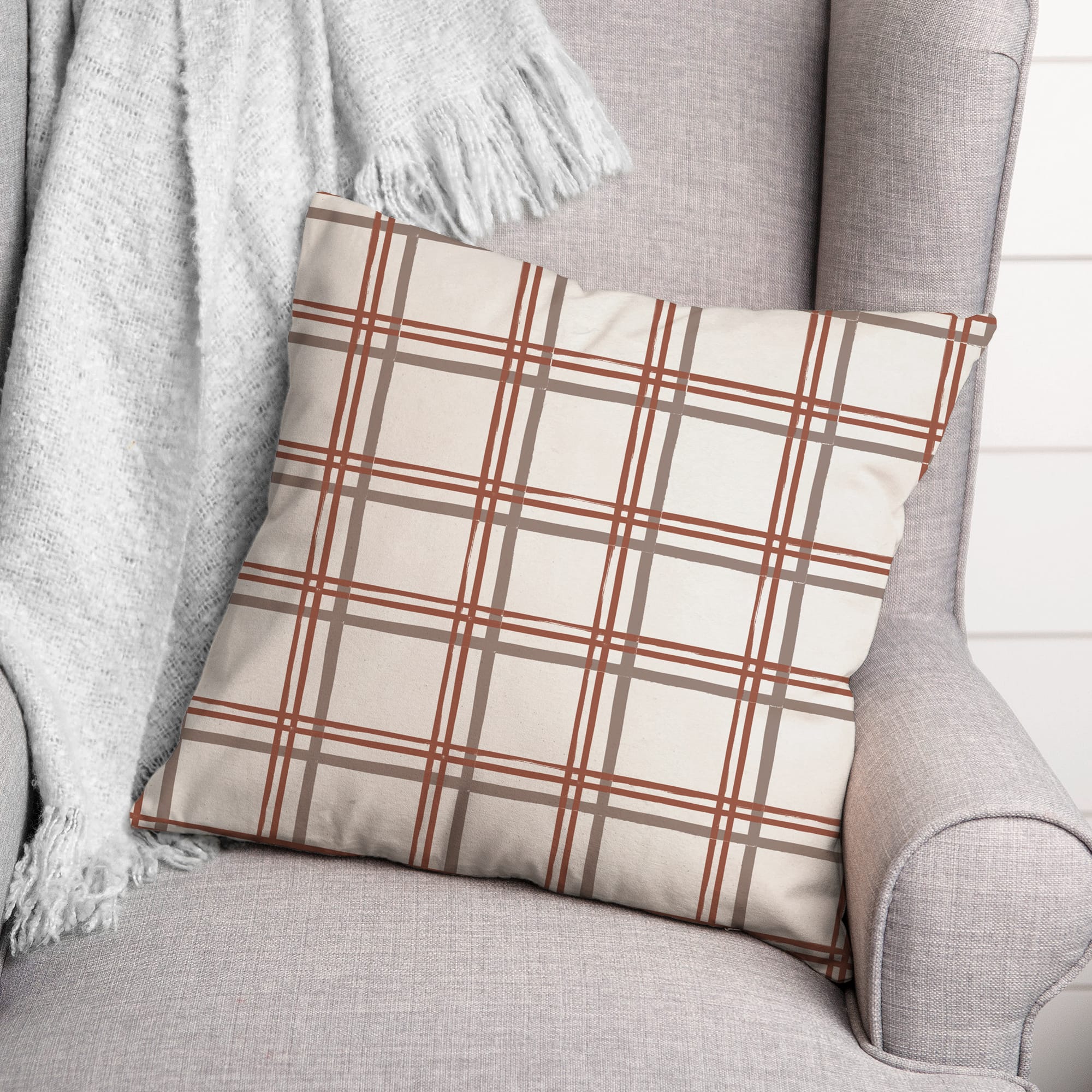 Holiday Plaid Throw Pillow