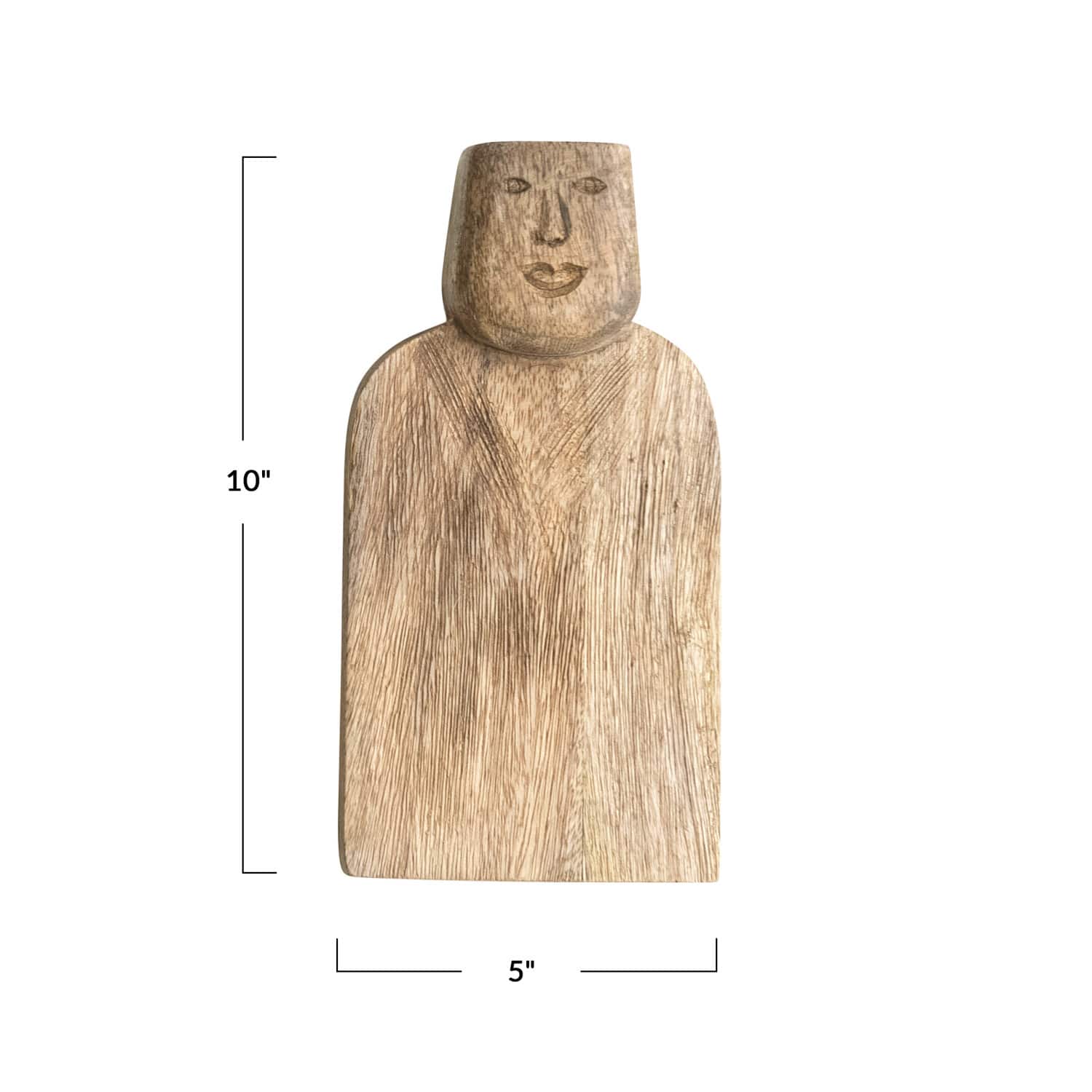 Hello Honey® Hand-Carved Mango Wood Cutting Board with Face Handle