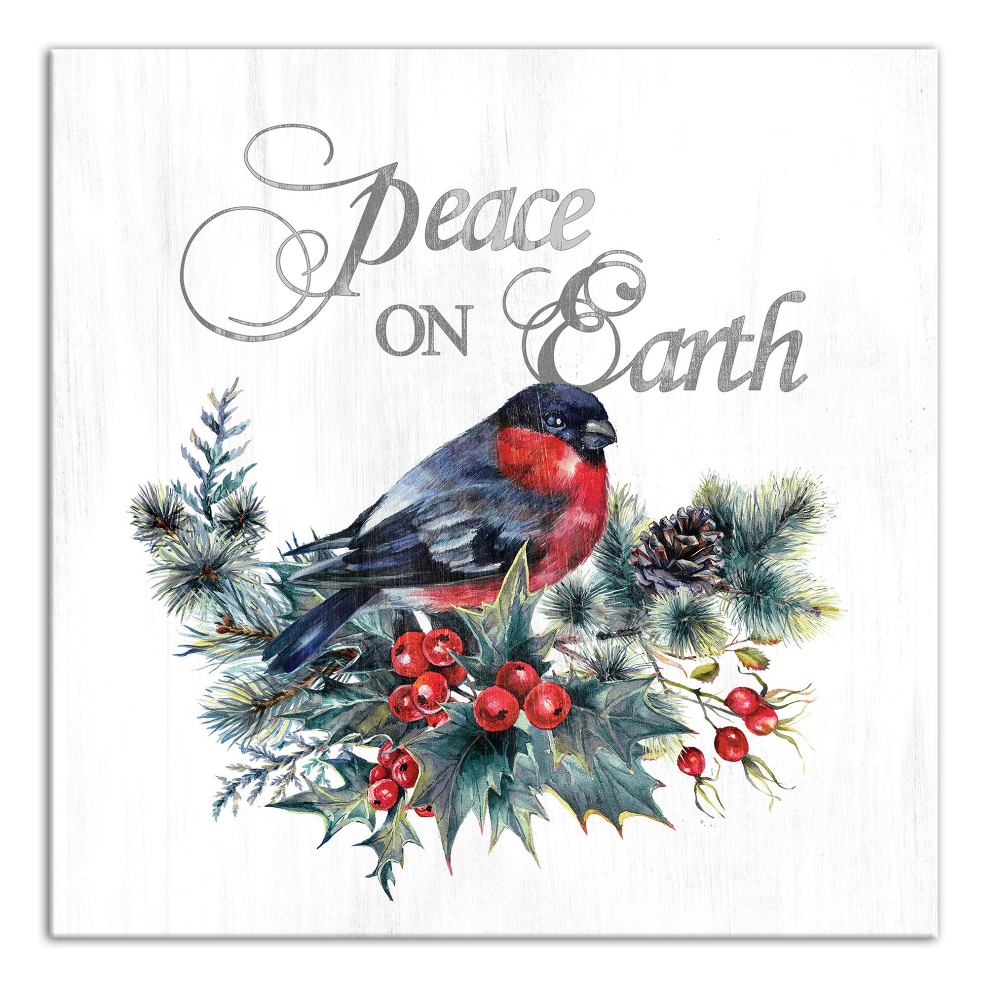 Peace On Earth Bird Canvas Wall Art