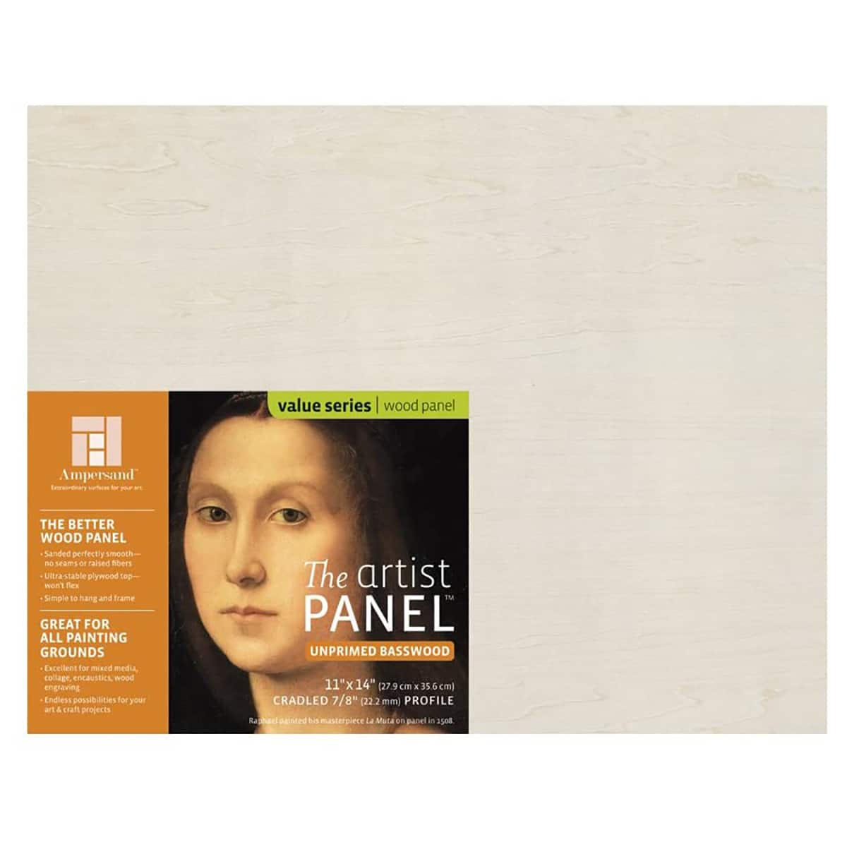 Ampersand™ Art Artist Panel™ Unprimed Basswood, Cradled 7/8" Profile ...